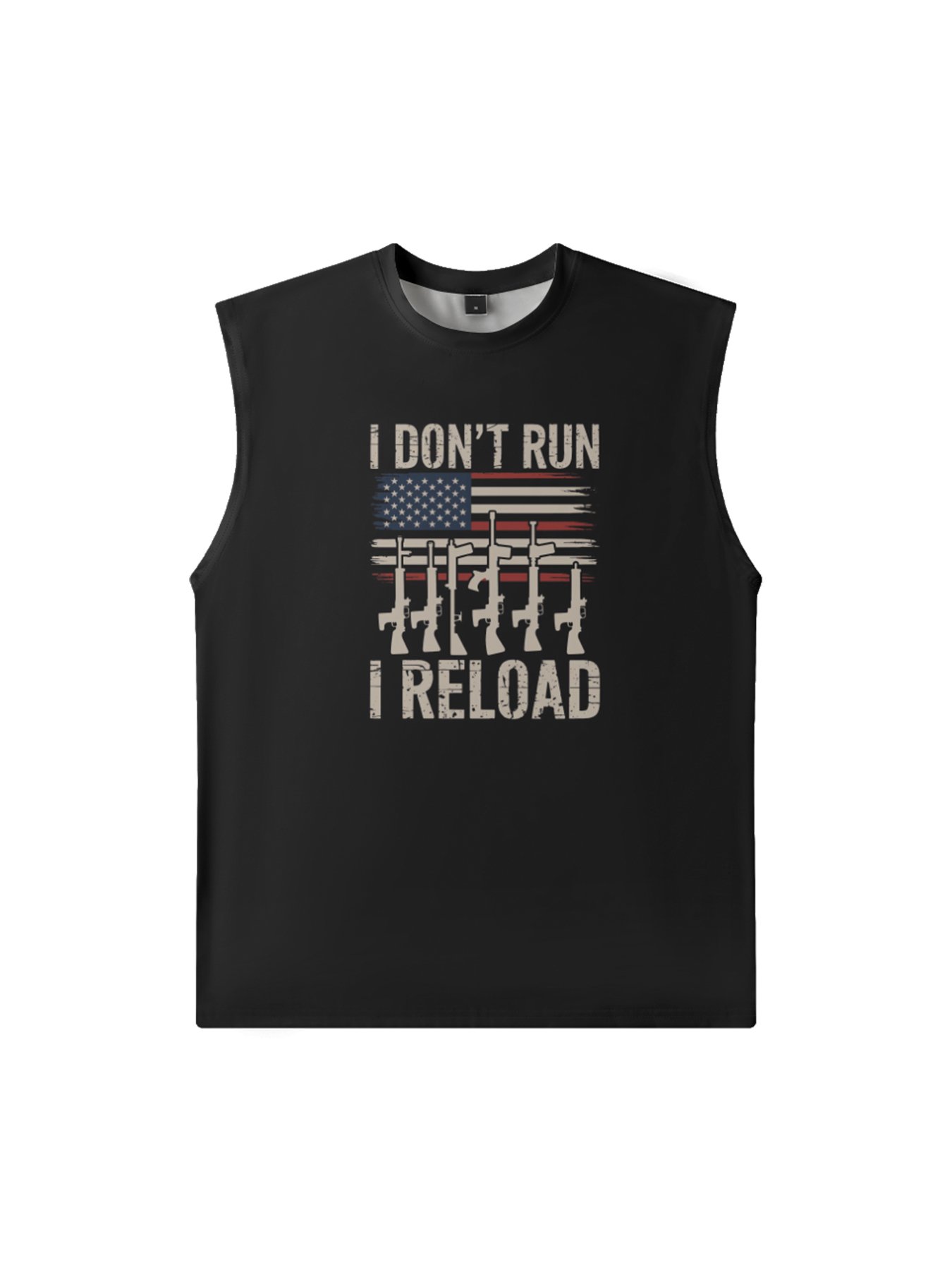 Mens Crewneck Tank Tops I Dont Run I Reload Beach Sleeveless Shirt
