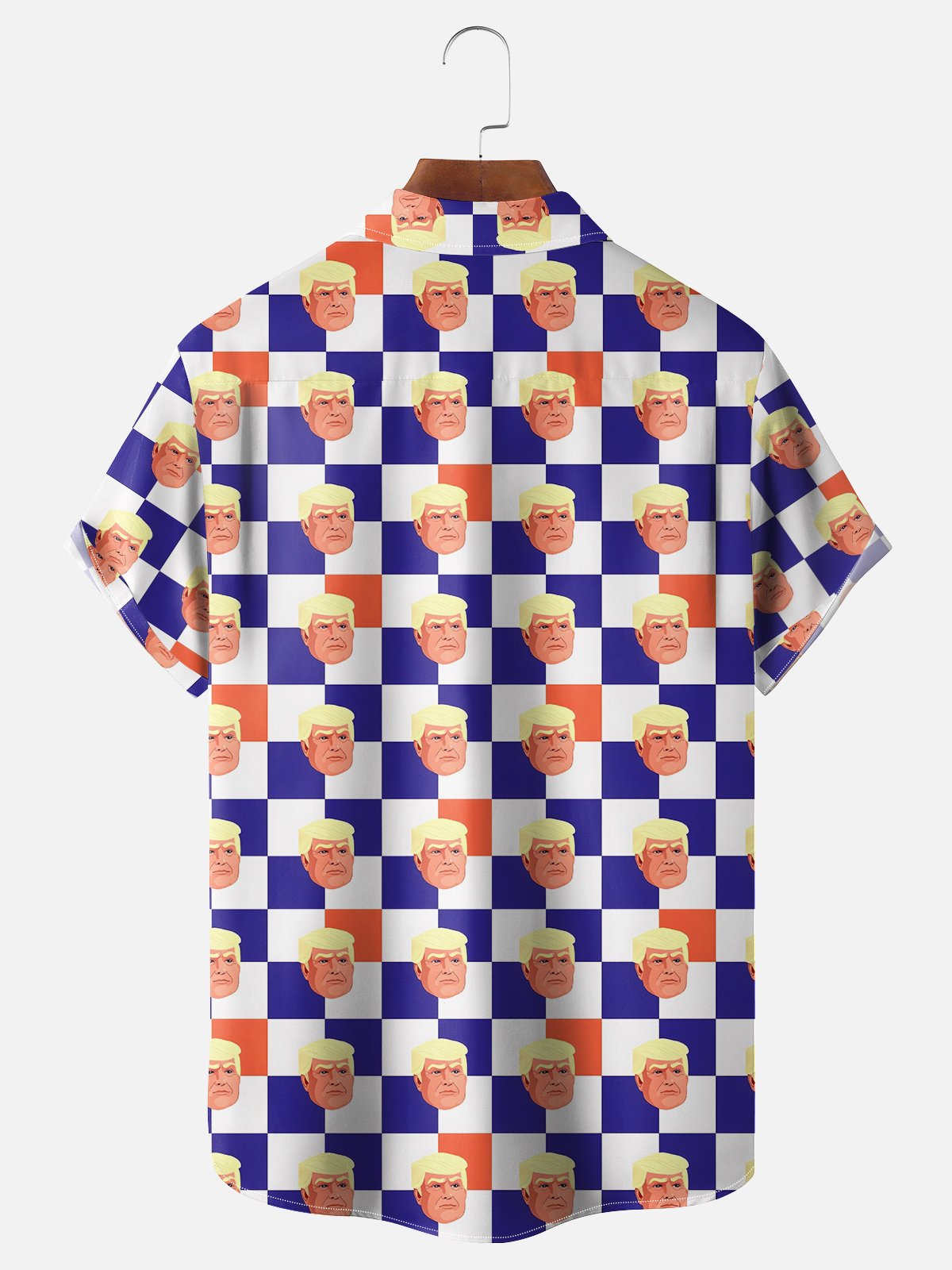 Moisture-wicking Fun Checkered Trump Chest Pocket Casual Shirt