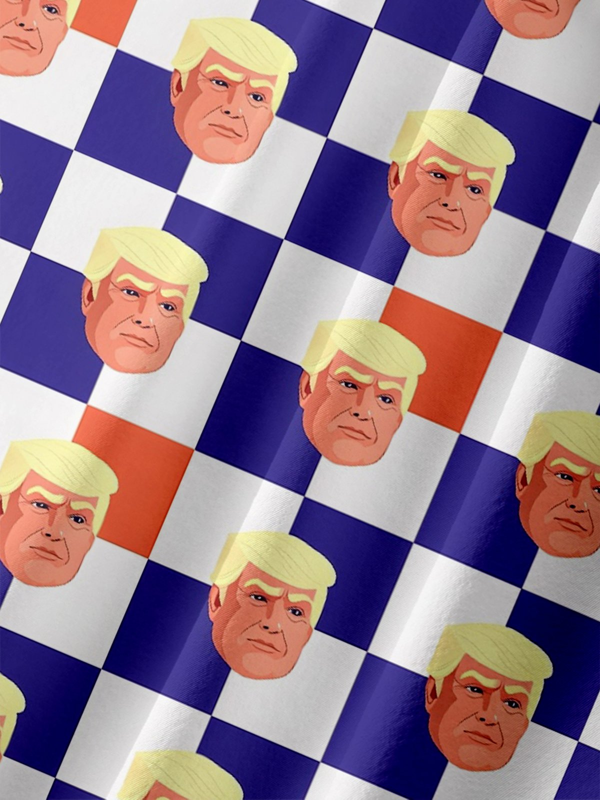 Moisture-wicking Fun Checkered Trump Chest Pocket Casual Shirt