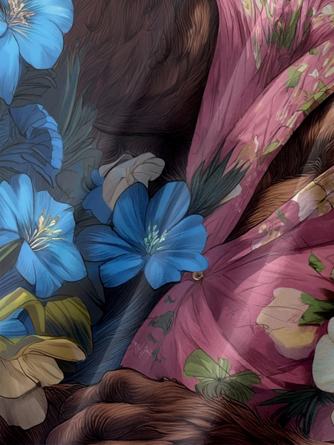 Tall Size Moisture-wicking Tropical Chimpanzees Chest Pocket Hawaiian Shirt