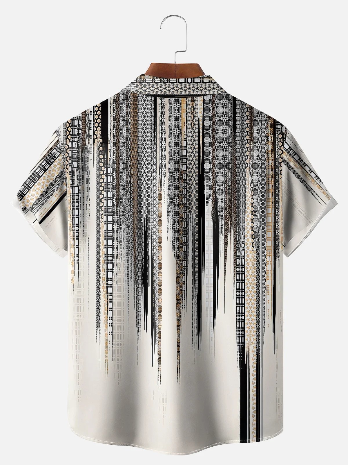 Big Size Moisture-wicking Classic Abstract Textured Vertical Stripe Chest Pocket Casual Shirt