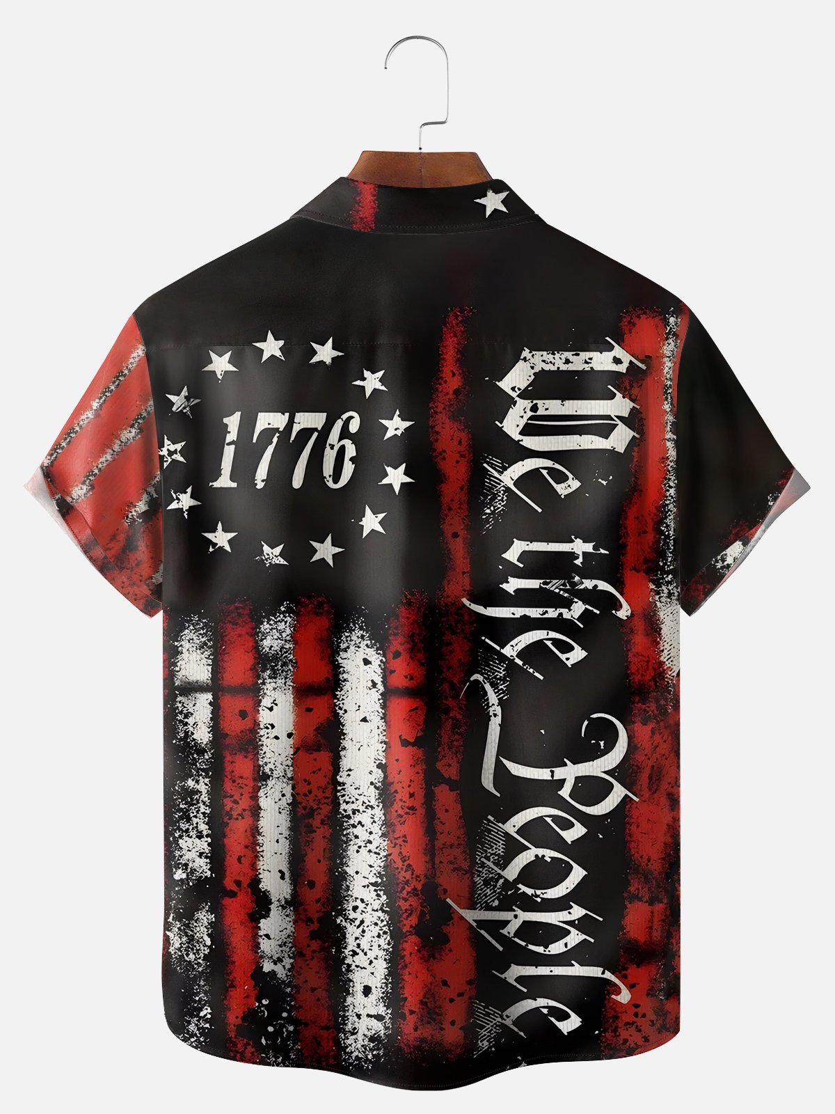 Big Size Moisture Wicking 1776 Declaration of Independence 4th of July Chest Pocket Hawaiian Shirt
