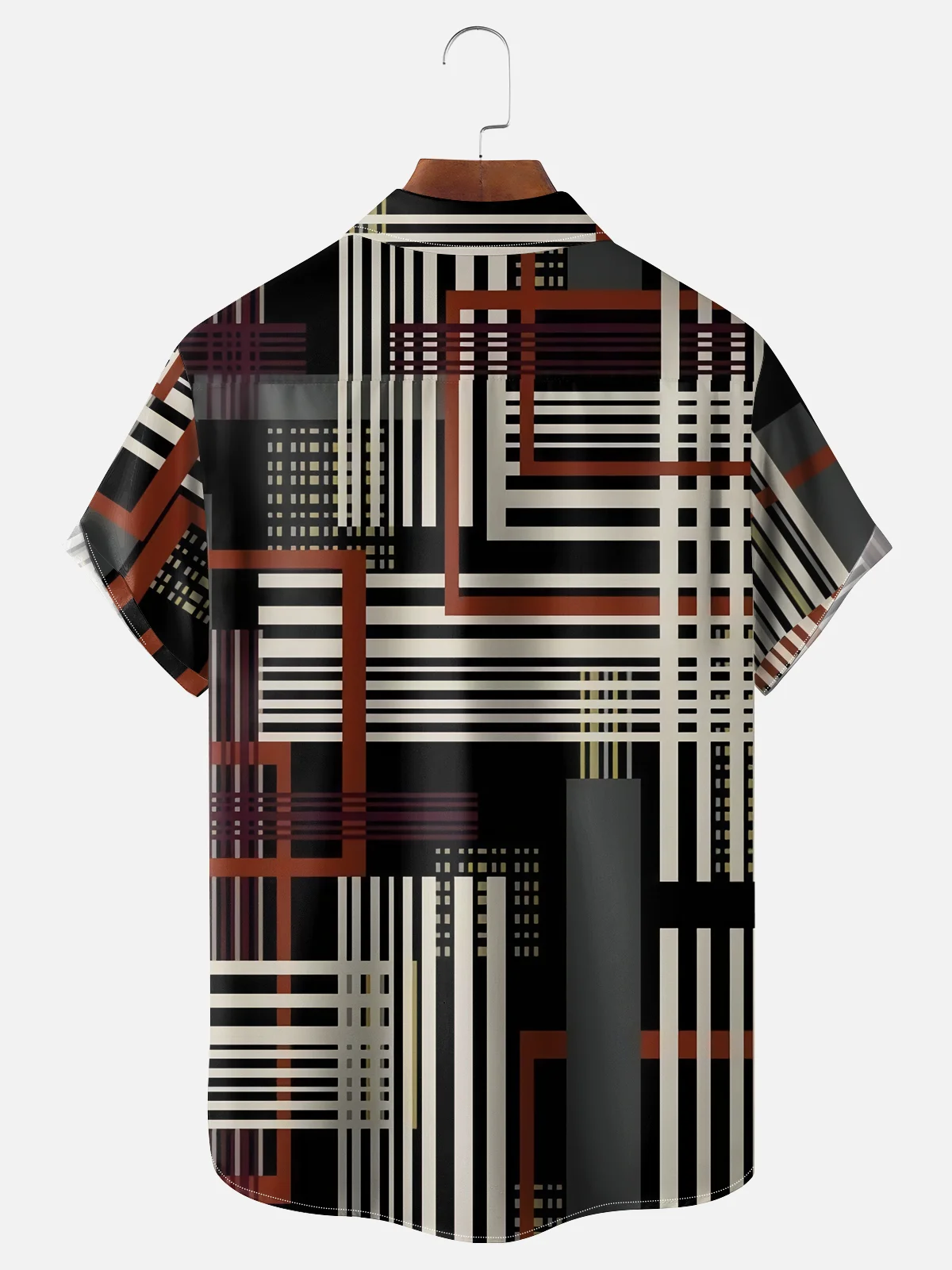 Moisture-wicking Artistic Geometry Chest Pocket Casual Shirt