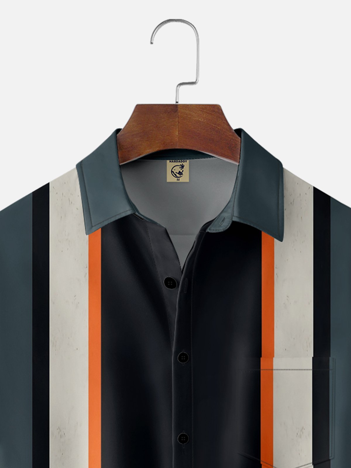 Moisture Wicking Contrast Stripe Chest Pocket Bowling Shirt