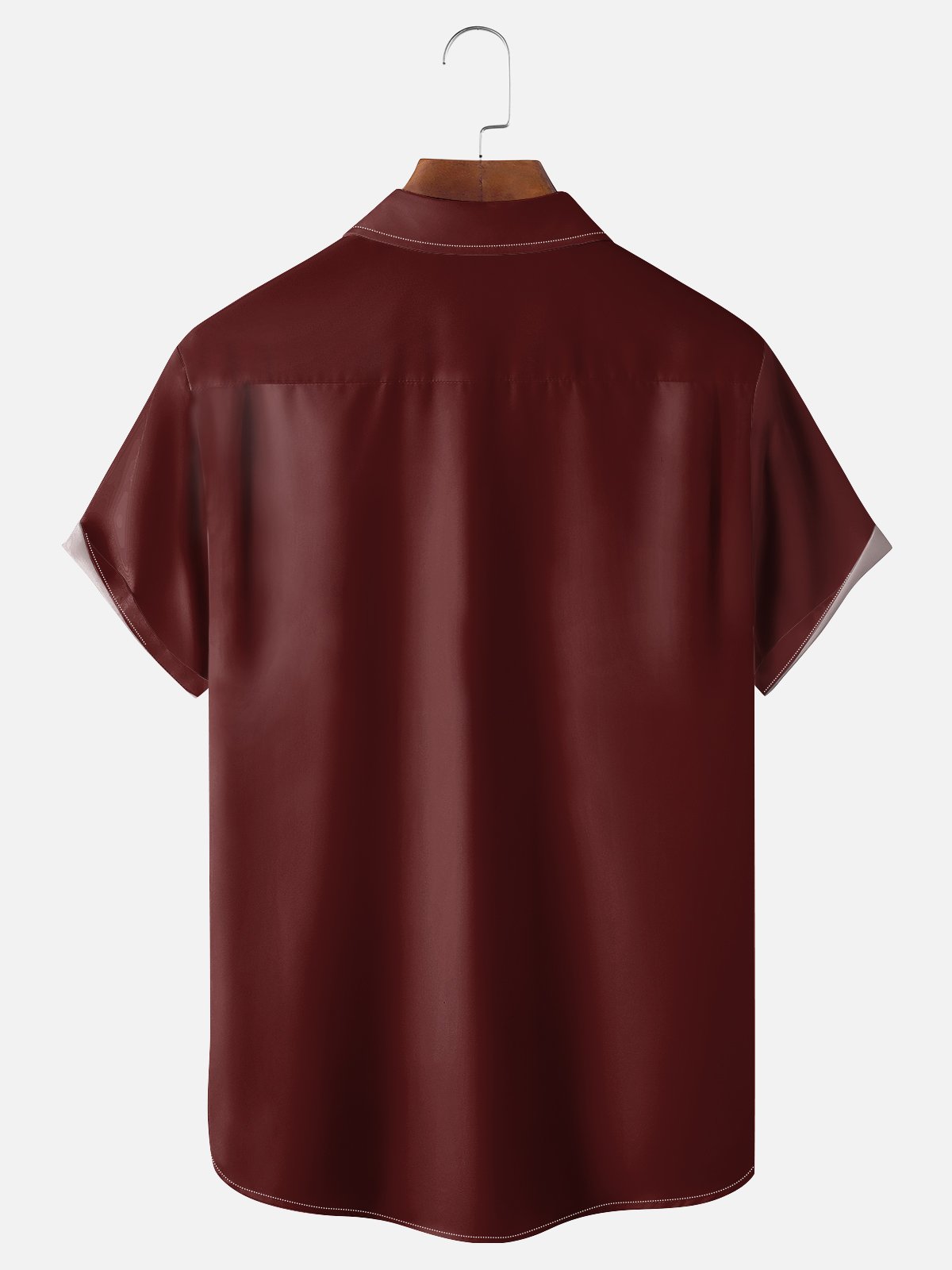 Moisture Wicking Contrast Stripe Chest Pocket Bowling Shirt