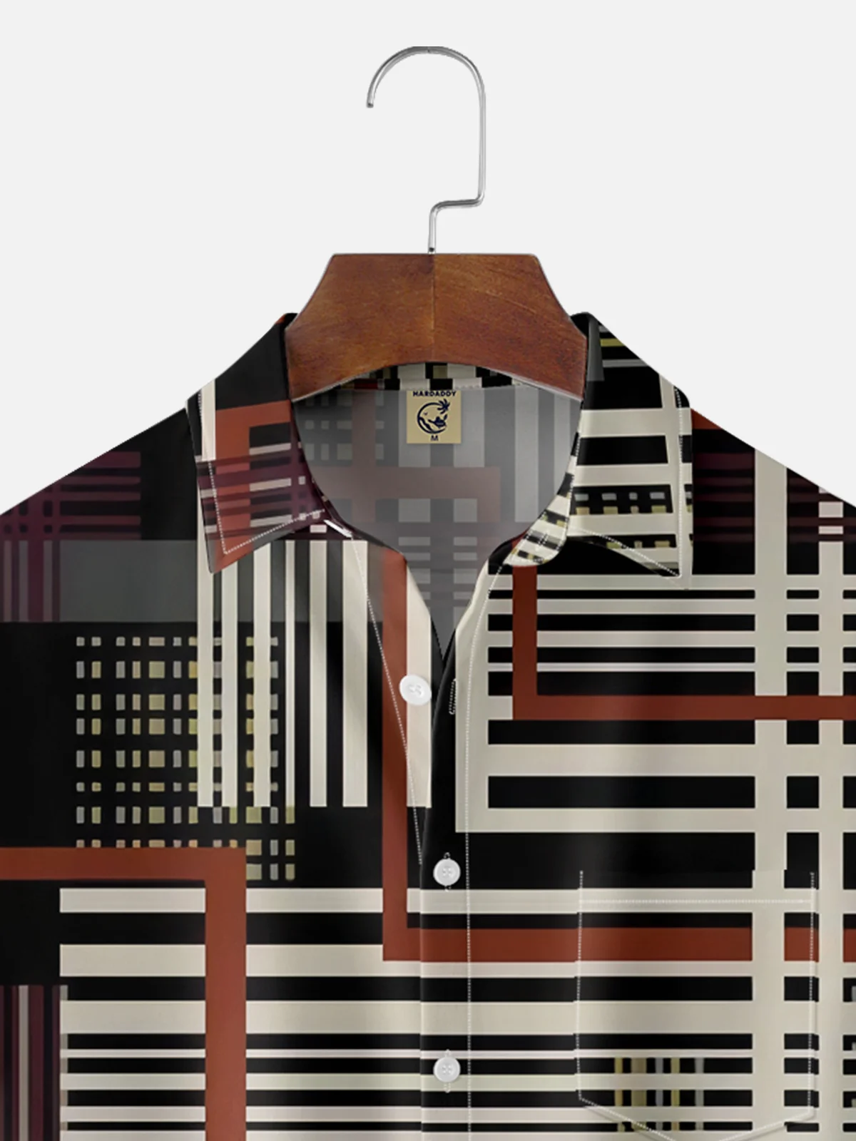 Moisture-wicking Artistic Geometry Chest Pocket Casual Shirt