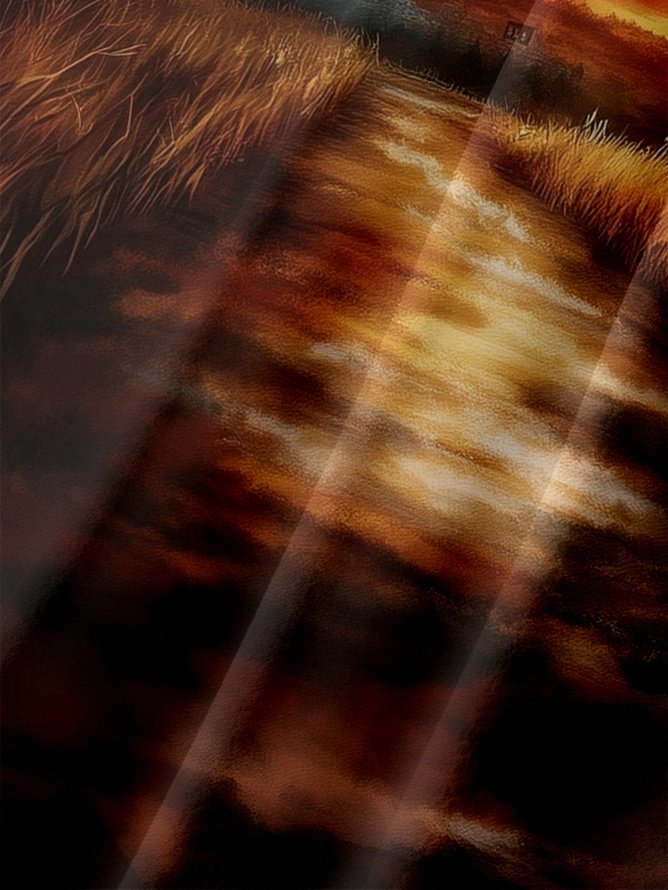 Tall Size Moisture-wicking American Flag Cross National Patriotic Chest Pocket Casual Shirt