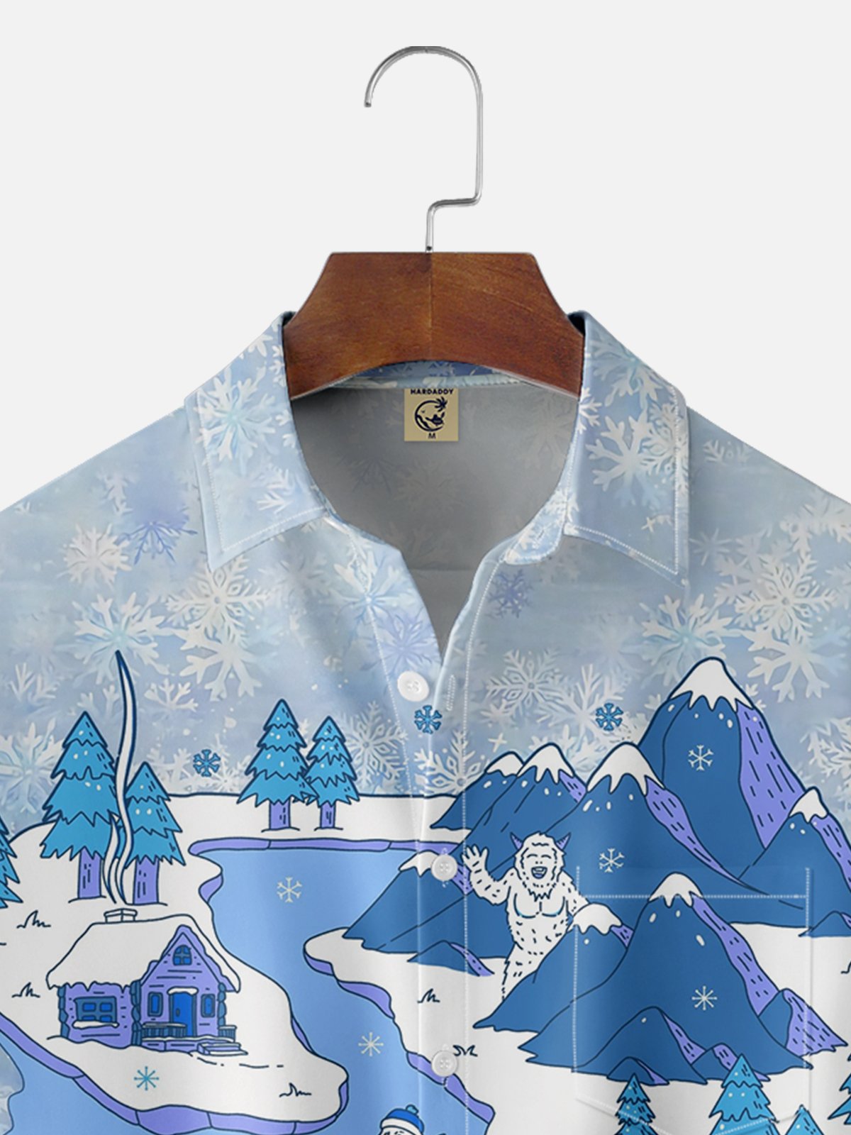 Hardaddy X Artist Kimprut Imut Moisture-wicking Christmas Snowman Chest Pocket Casual Shirt
