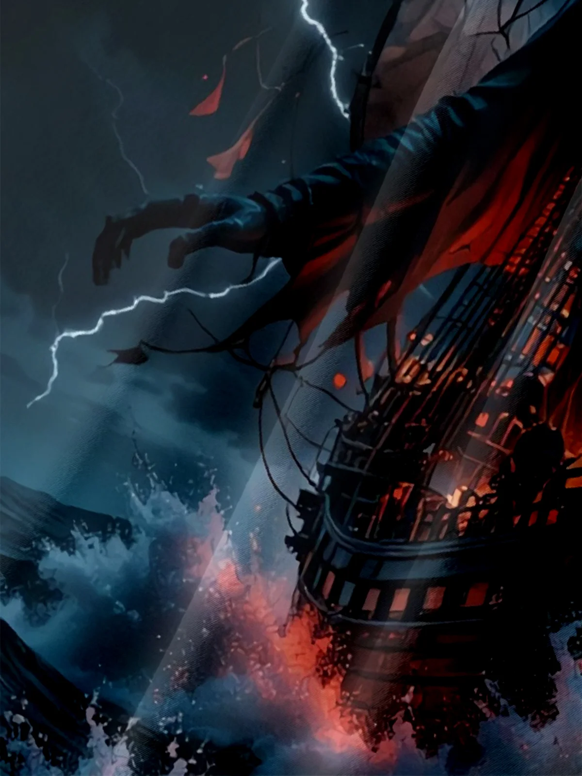 Moisture-wicking Dark Skeleton Pirate Ship Chest Pocket Hawaiian Shirt