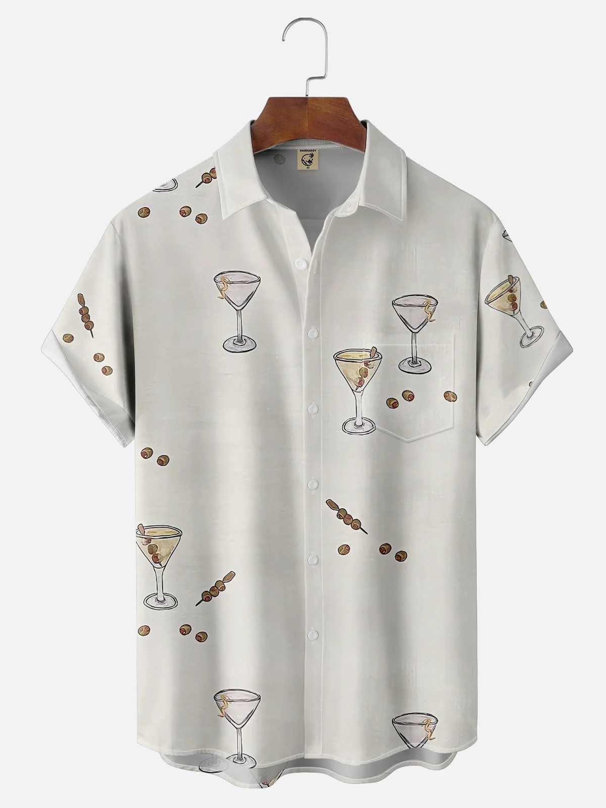 Moisture-wicking Young and Fun Cocktail Chest Pocket Casual Shirt