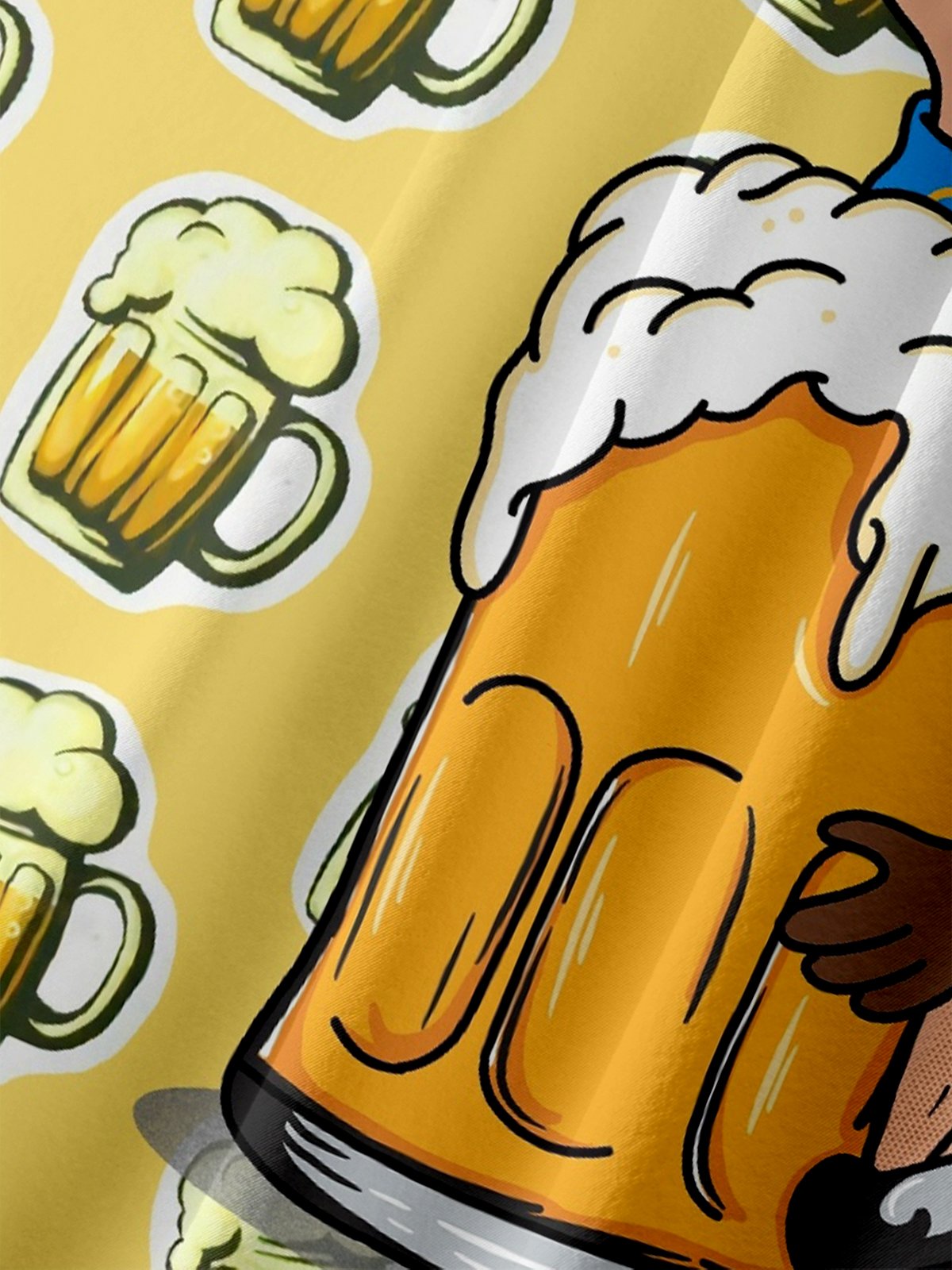 Hardaddy X Artist Kimprut Imut Moisture-wicking Beer Capybara Chest Pocket Hawaiian Shirt