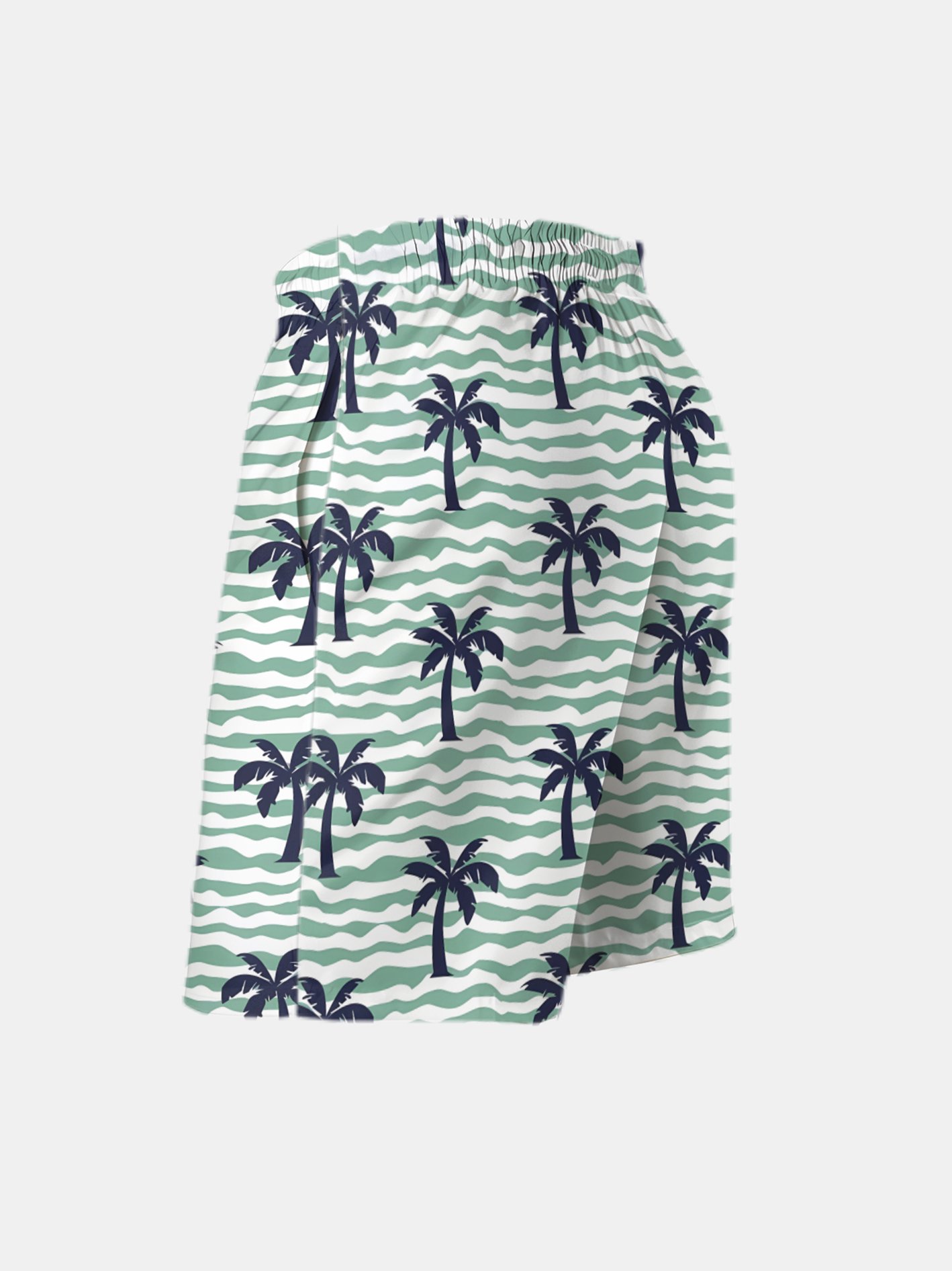 Men's Swim Trunks Hawaiian Tropical Palm Tree Beach Shorts with Pockets