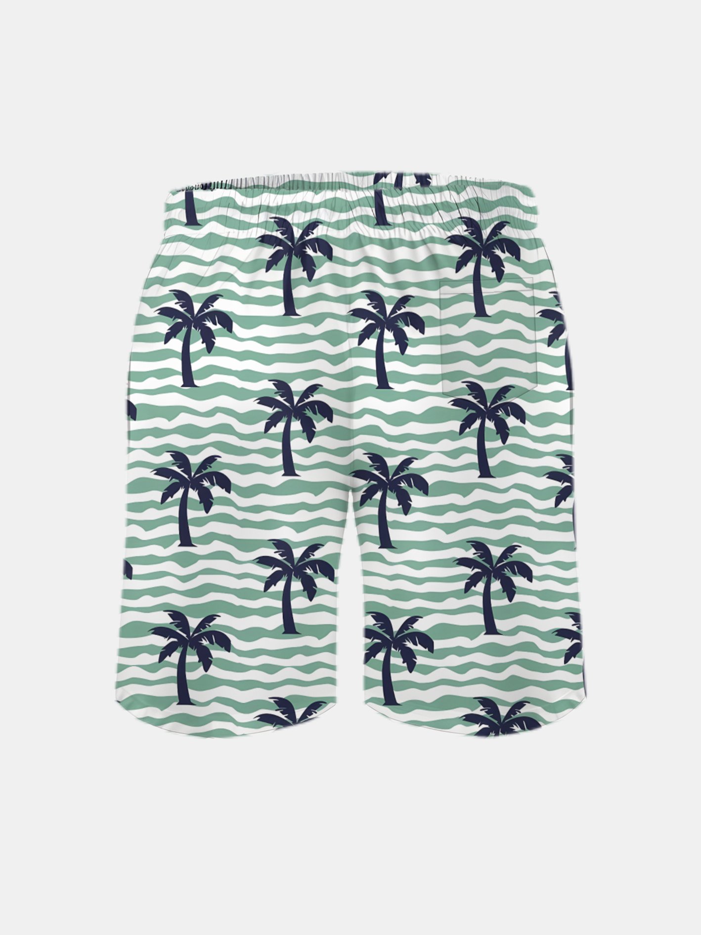 Men's Swim Trunks Hawaiian Tropical Palm Tree Beach Shorts with Pockets