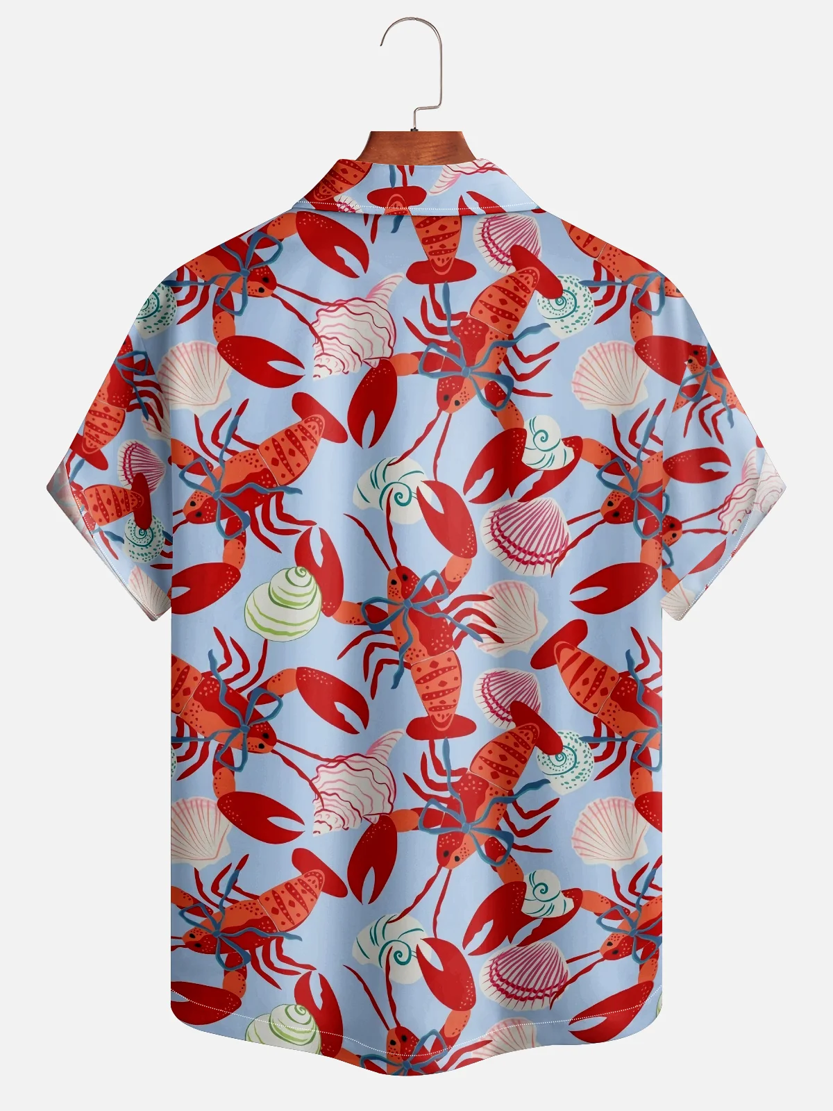 Moisture-wicking Marine Lobster Shell Conch Aloha Camp Shirt