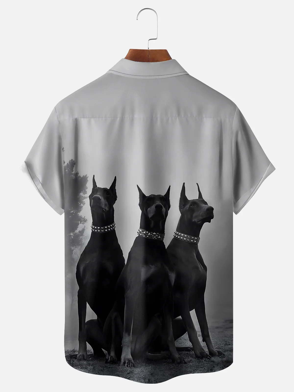 Moisture-wicking Cool Doberman Chest Pocket Hawaiian Shirt