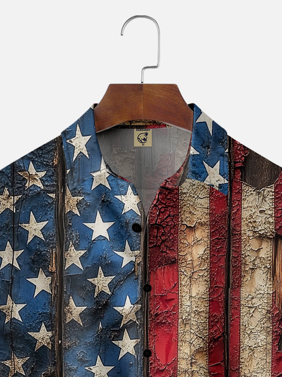 Moisture-wicking American Flag Chest Pocket Casual Shirt