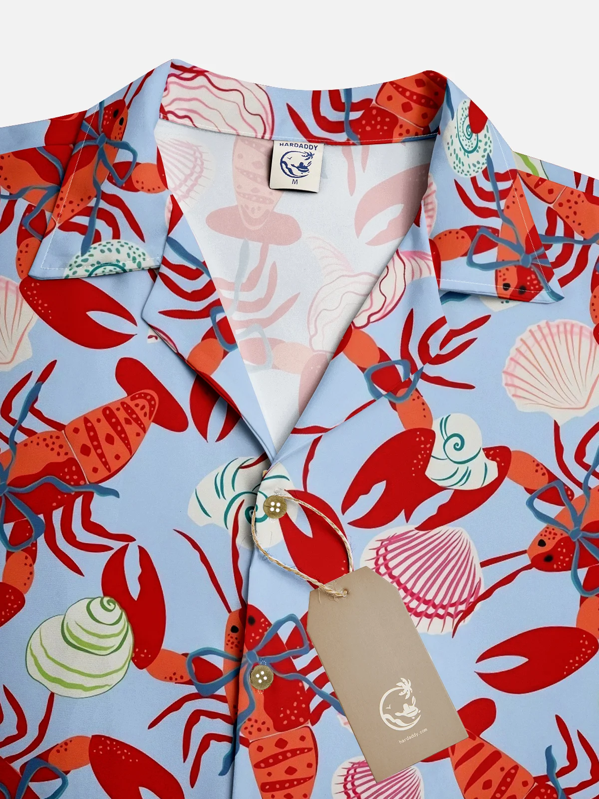 Moisture-wicking Marine Lobster Shell Conch Aloha Camp Shirt