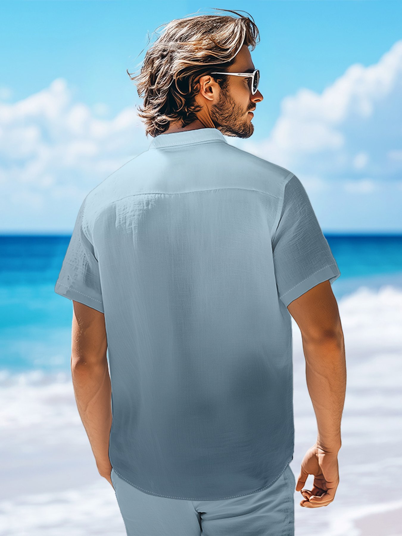 Hardaddy Quick Dry Breathable Gradient Chest Pocket Casual Shirt