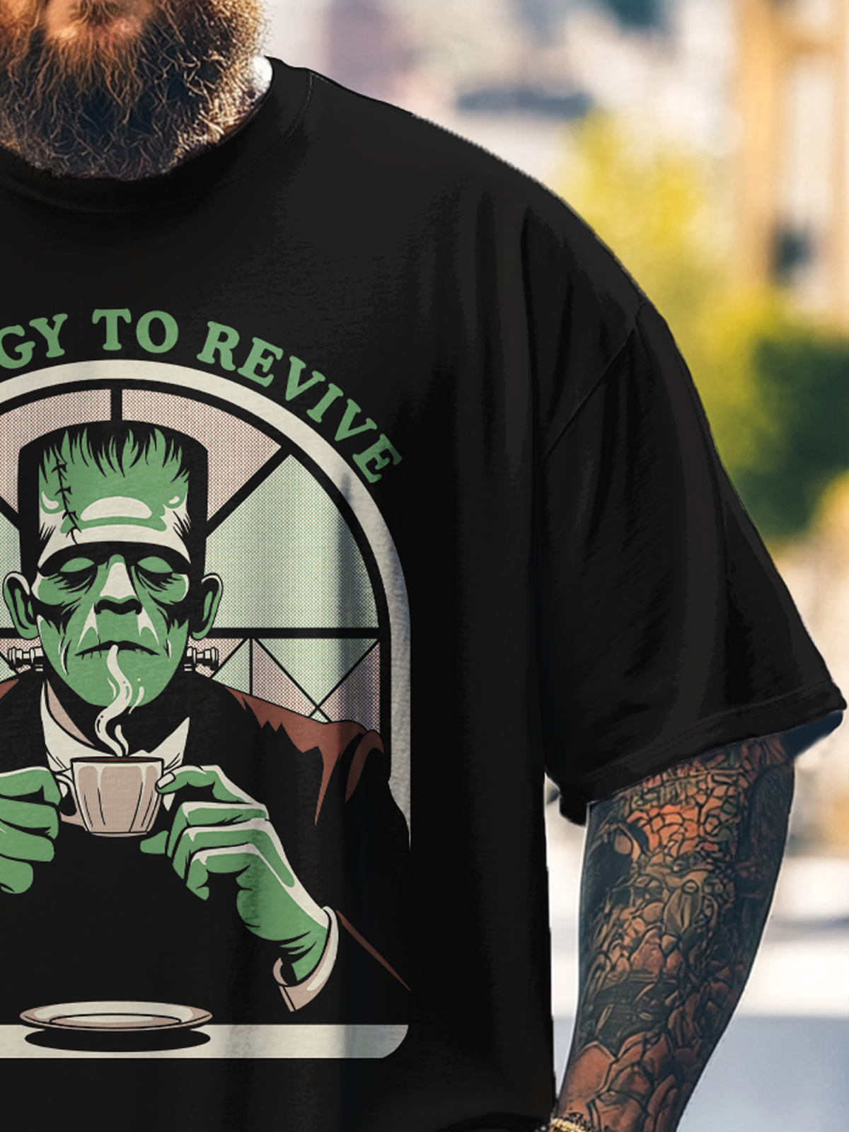 Hardaddy x Contatoeoli Studio Big Size Men's Art Horror Movie Cyborg Illustration Loose T-shirt