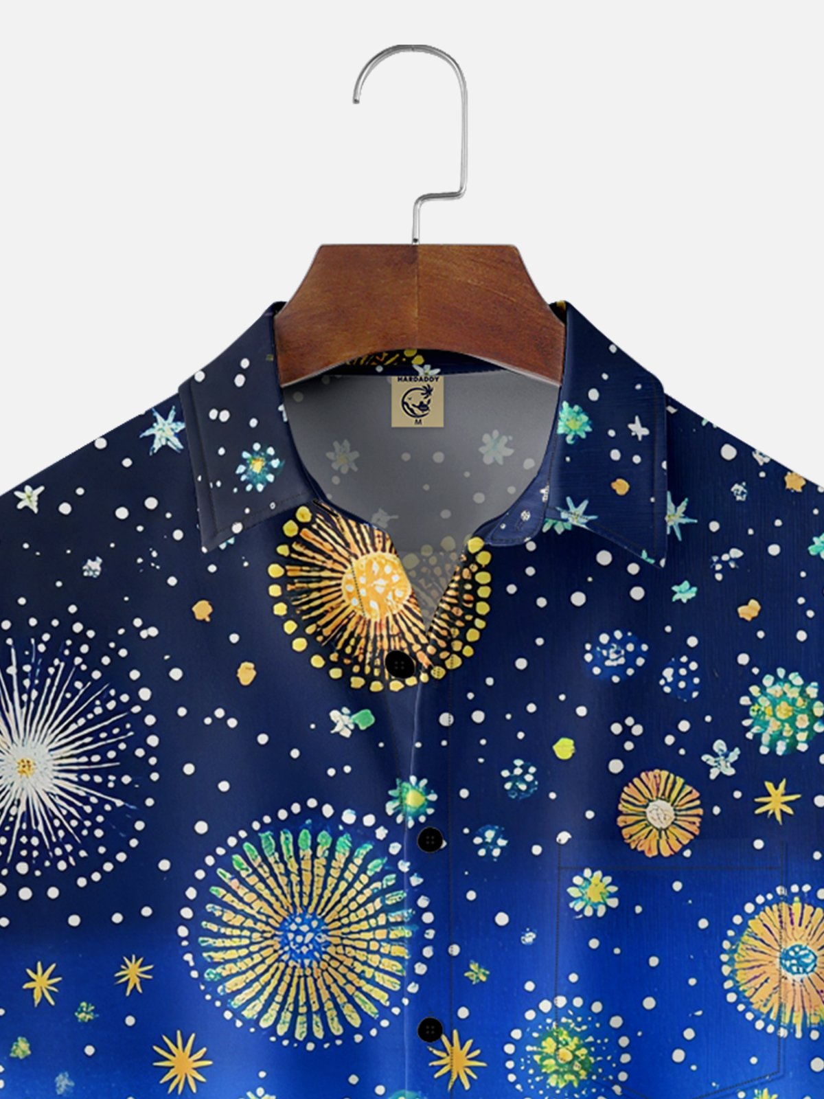 Hardaddy X Neika Moisture-wicking Starry Night Landscape Forest Chest Pocket Hawaiian Shirt
