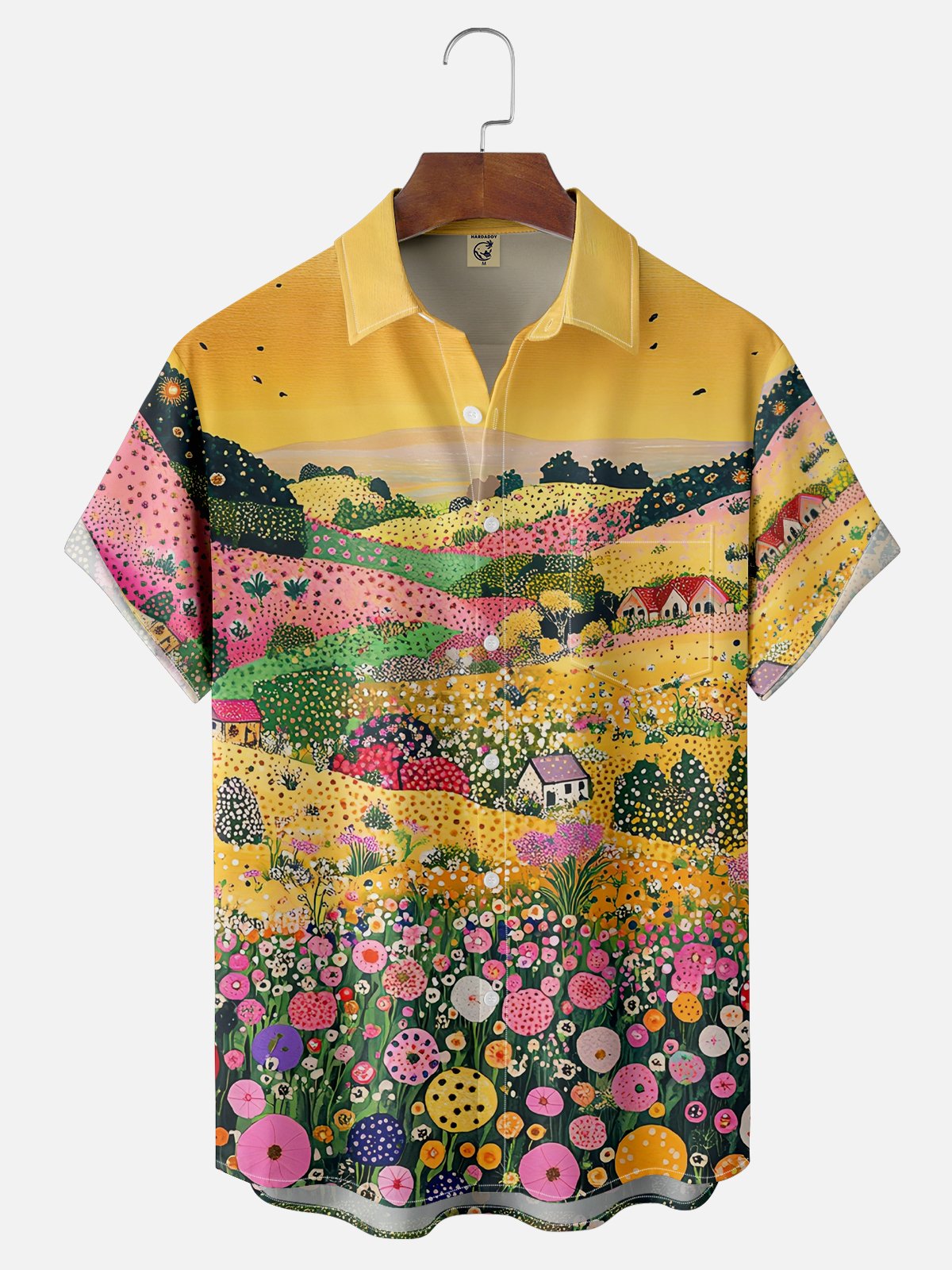 Hardaddy X Artist Neika Moisture-wicking Landscape Forest Chest Pocket Hawaiian Shirt
