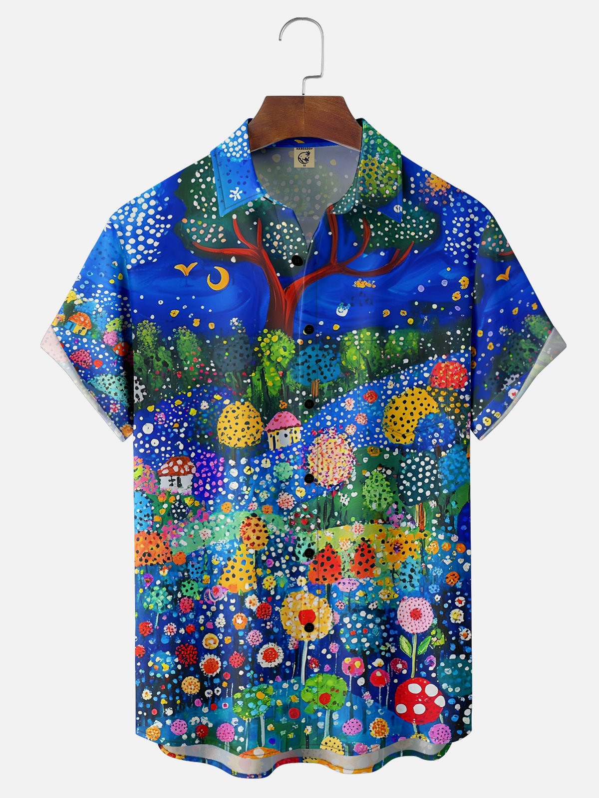 Hardaddy X Neika Moisture-wicking Landscape Forest Chest Pocket Hawaiian Shirt