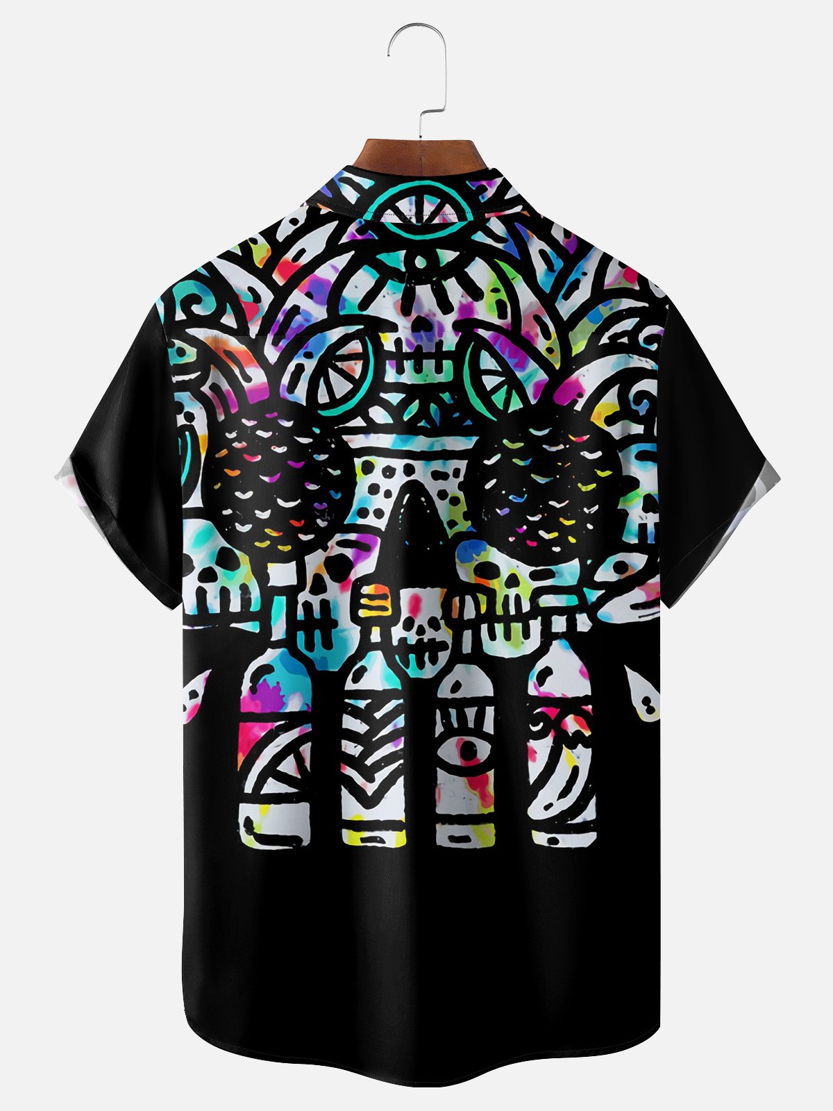 Hardaddy X Artist Walmazan Moisture-wicking Art Skull Chest Pocket Hawaiian Shirt