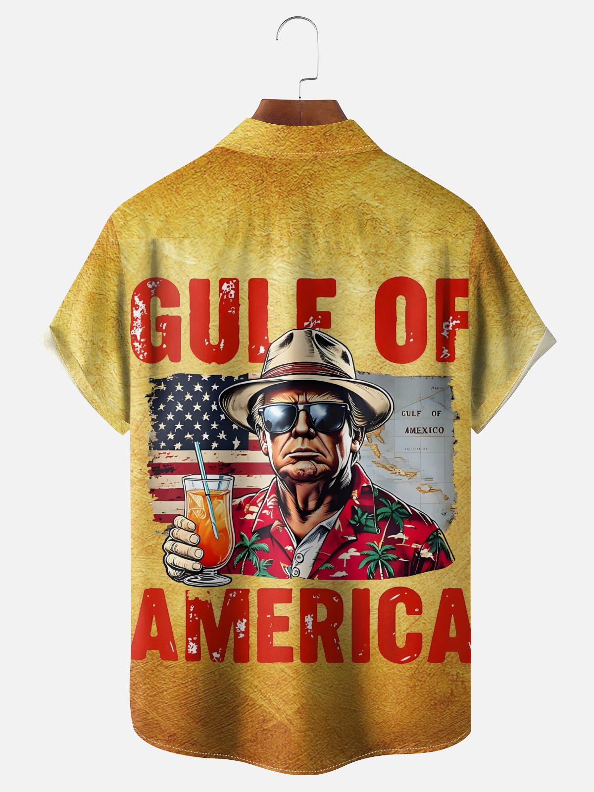 Moisture Wicking Trump American Bay Chest Pocket Hawaiian Shirt