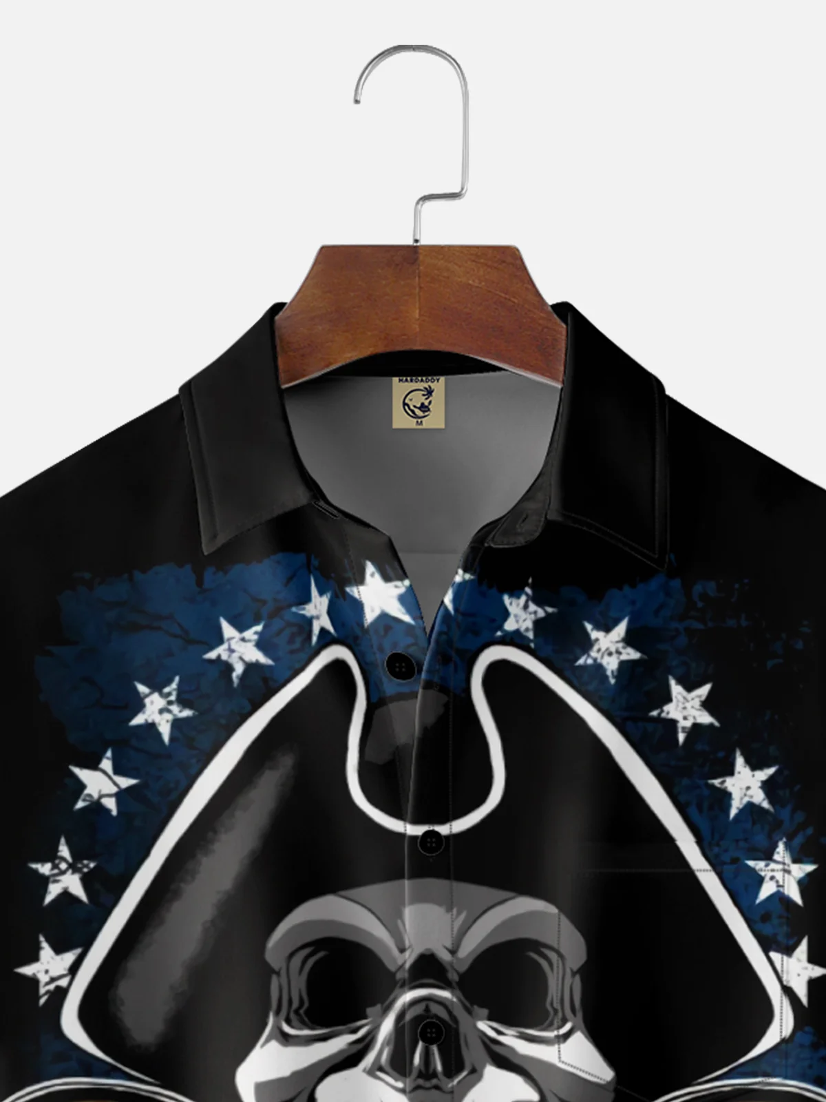 Moisture Wicking Liberty and Death American Flag Chest Pocket Hawaiian Shirt
