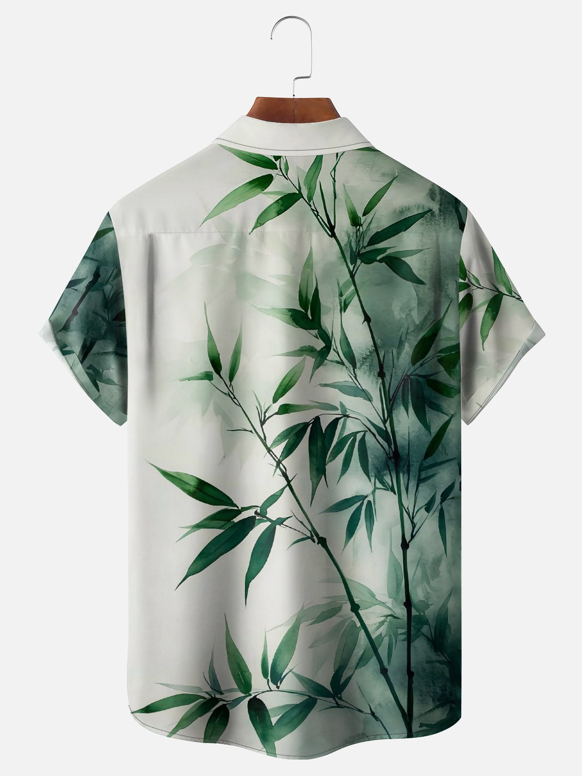 Moisture Wicking Japanese Culture Gradient Color Bamboo Chest Pocket Hawaiian Shirt