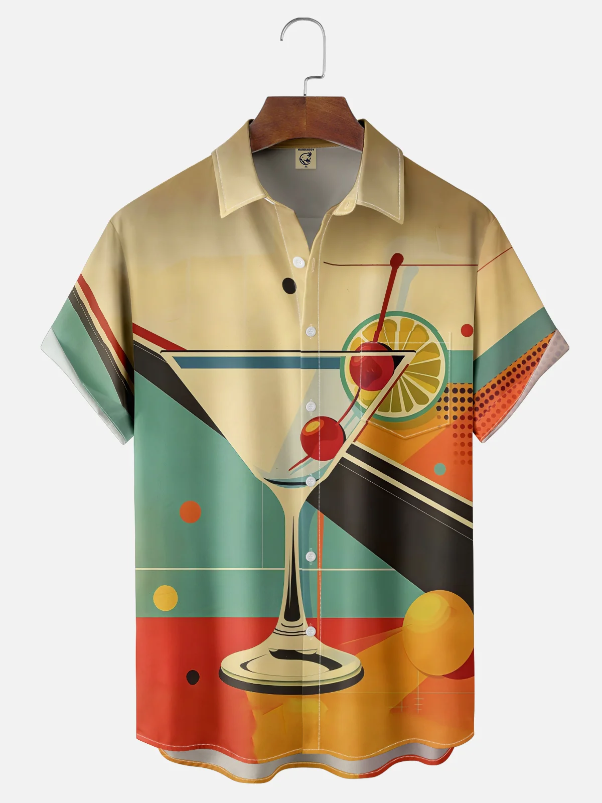 Moisture Wicking Vintage Cocktail Chest Pocket Hawaiian Shirt