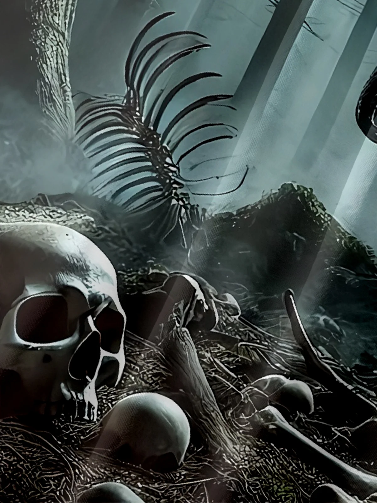 Moisture-wicking Forest Bigfoot Horror Chest Pocket Hawaiian Shirt