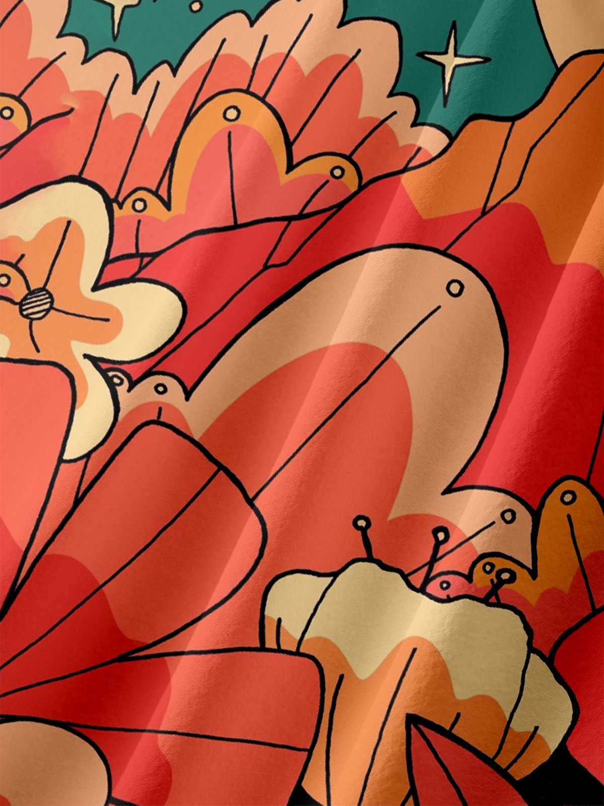 Hardaddy x Stephen Wade Moisture Wicking Landscape Plants Flowers Airplane Chest Pocket Hawaiian Shirt