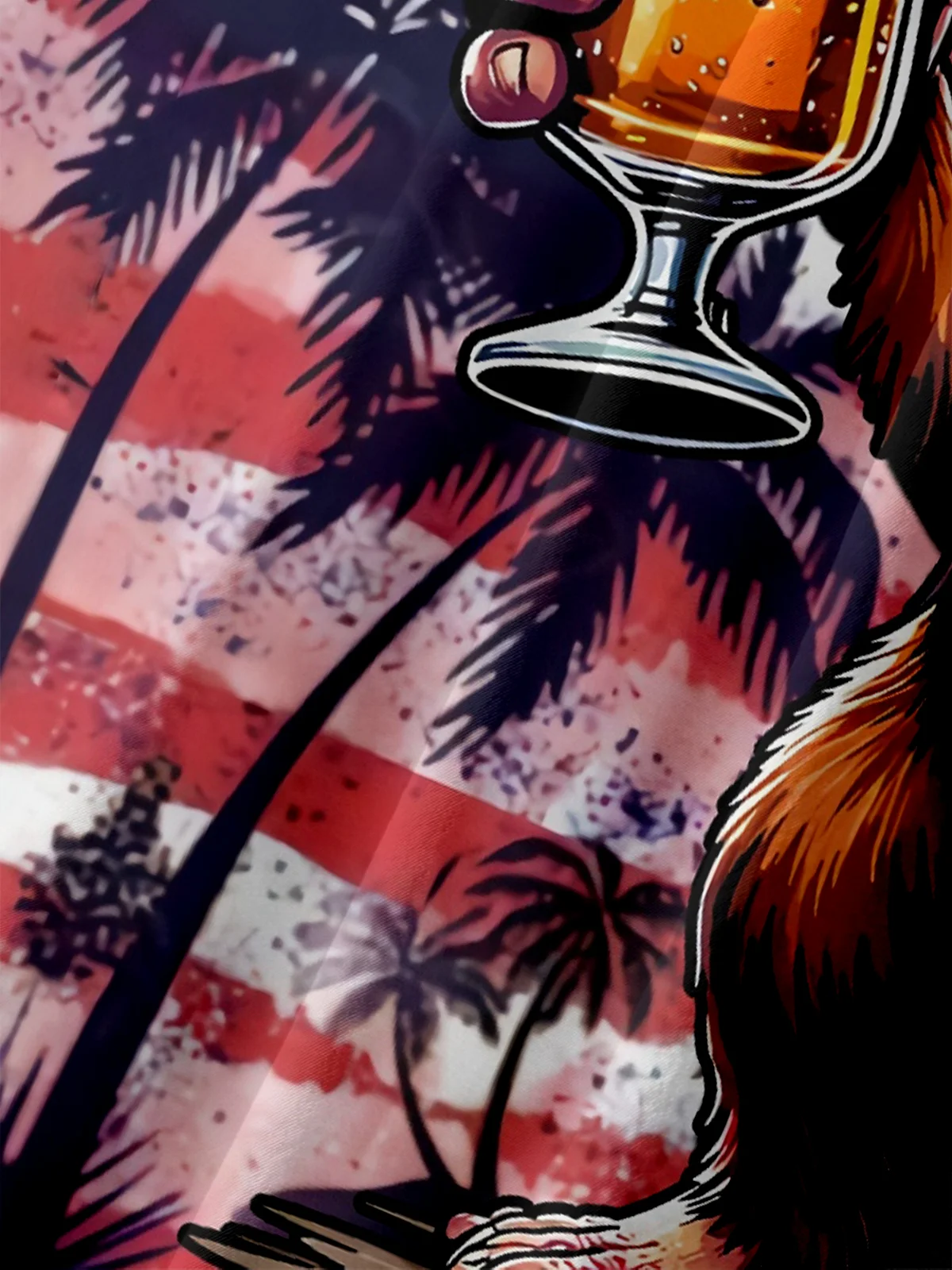 Moisture Wicking American Beer Bigfoot Chest Pocket Hawaiian Shirt