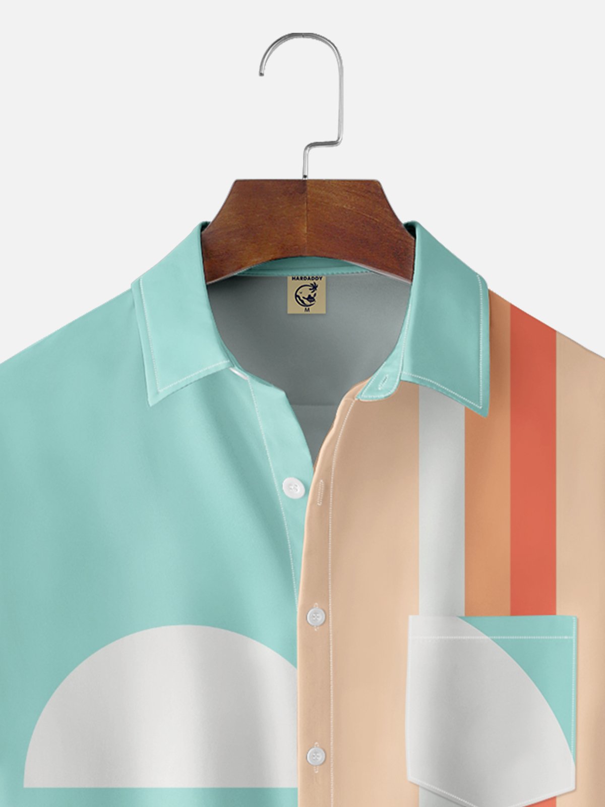 Hardaddy x Stephen Wade Moisture Wicking Geometric Color Block Chest Pocket Hawaiian Shirt