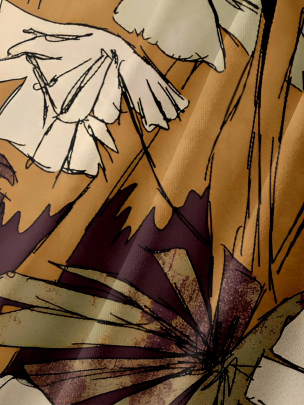 Hardaddy x Stephen Wade Moisture Wicking Tropical Plants Palm Leaves Chest Pocket Hawaiian Shirt