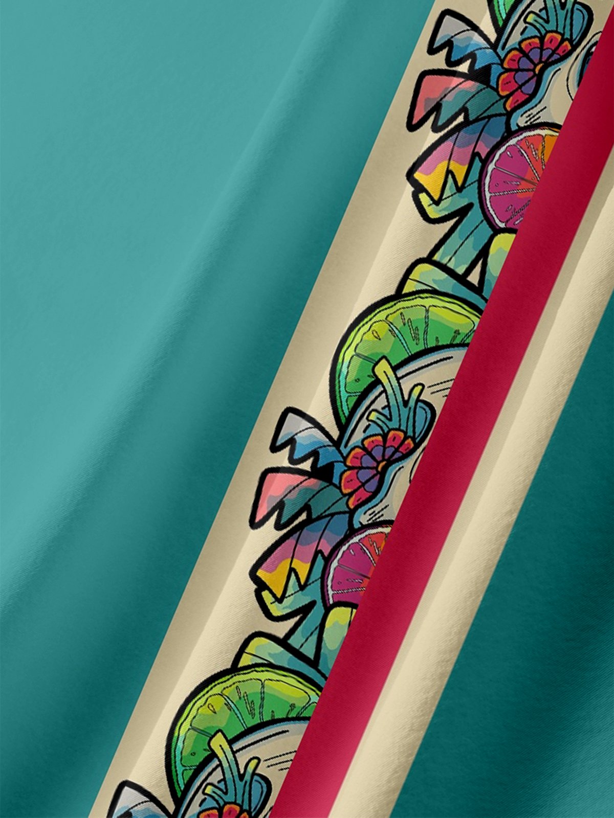 Hardaddy x Stephen Wade Moisture Wicking Fruit Skull Chest Pocket Hawaiian Shirt