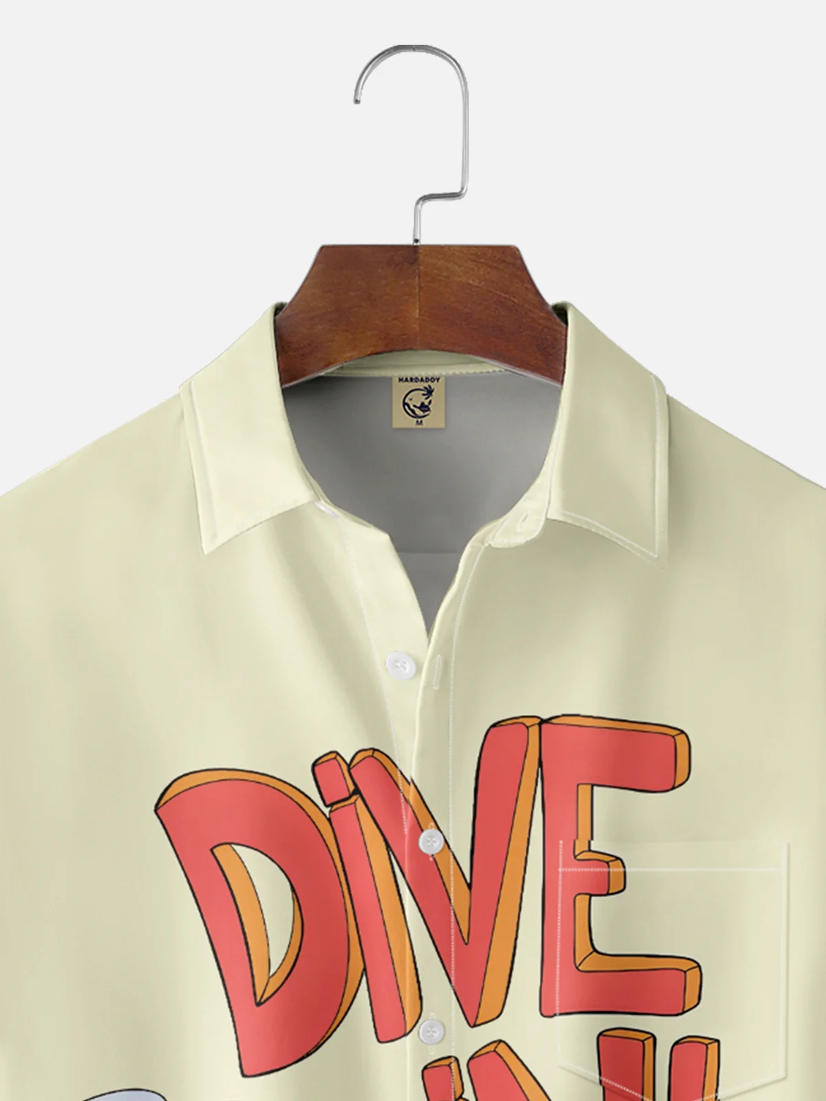 Hardaddy x Stephen Wade Moisture Wicking Beach Fun Lettering Chest Pocket Hawaiian Shirt