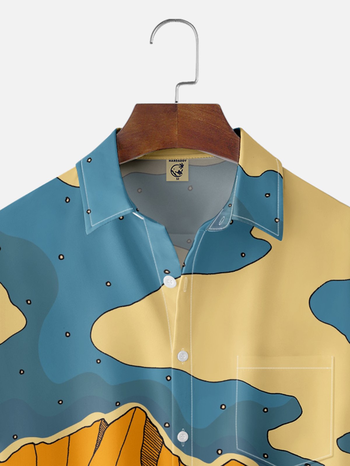 Hardaddy x Stephen Wade Moisture Wicking Art Painted Color Block Chest Pocket Hawaiian Shirt