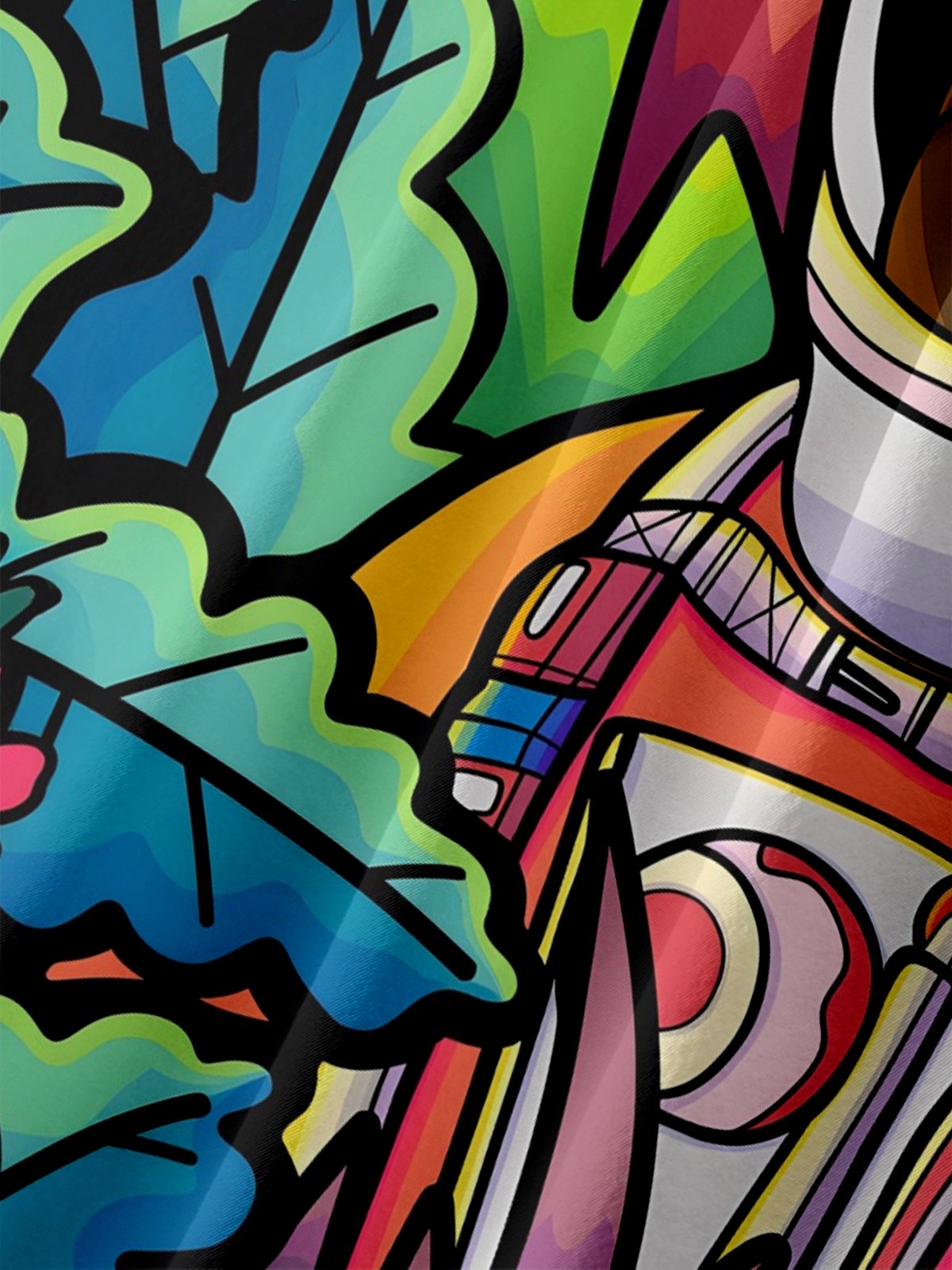 Hardaddy x Stephen Wade Moisture Wicking Cosmos Color Block Astronaut Chest Pocket Hawaiian Shirt