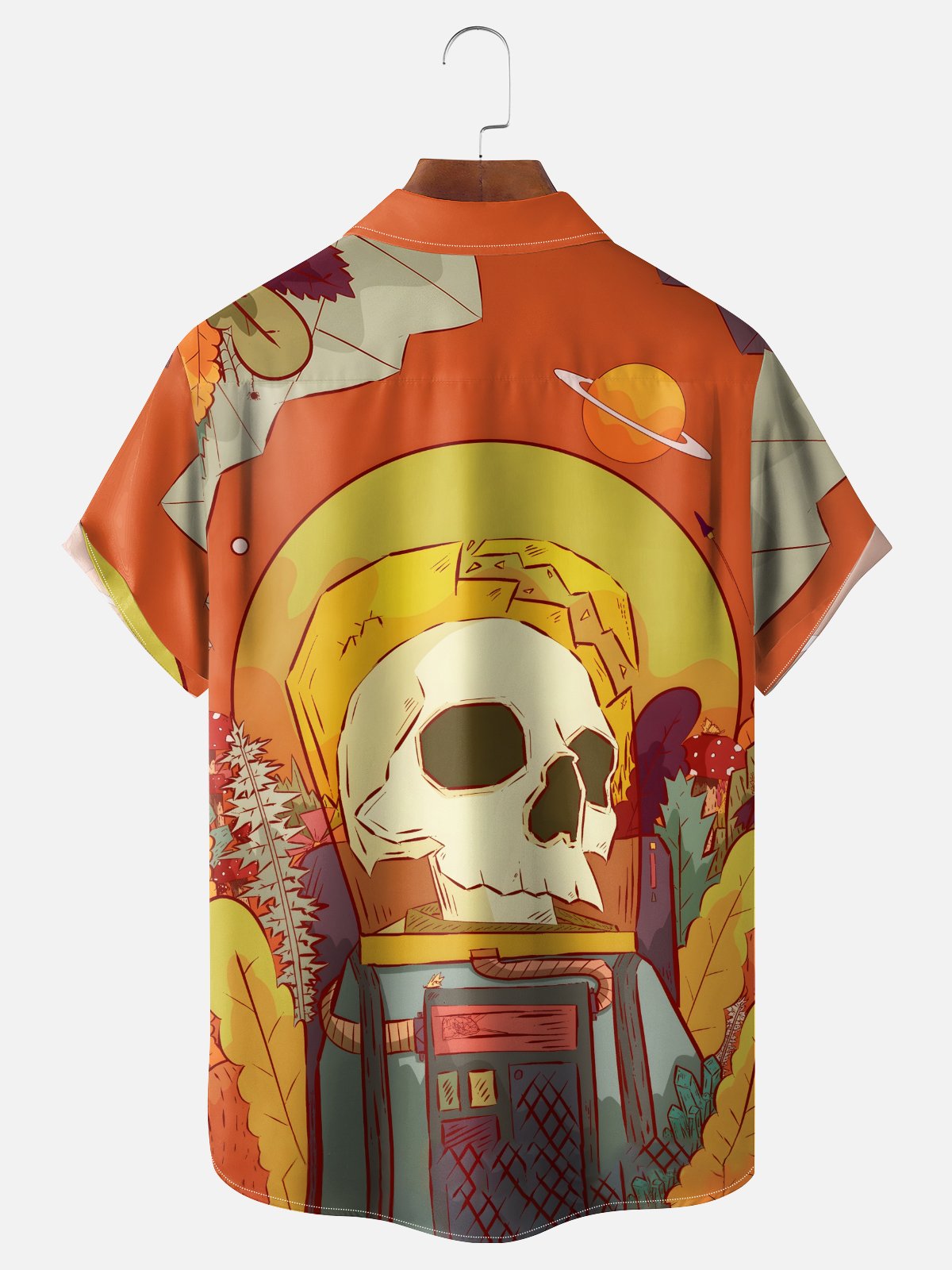 Hardaddy x Stephen Wade Moisture Wicking Skull Astronaut Chest Pocket Hawaiian Shirt