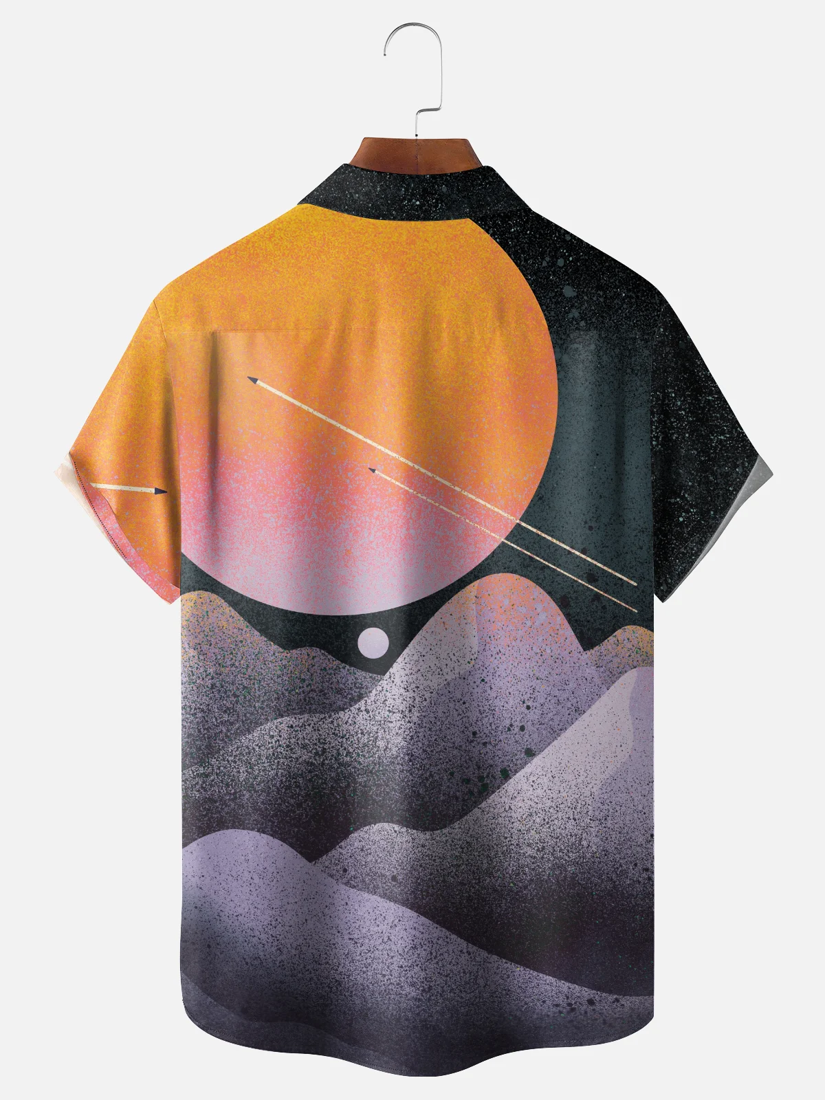 Hardaddy x Stephen Wade Moisture Wicking Universe Gradient Color Block Chest Pocket Hawaiian Shirt