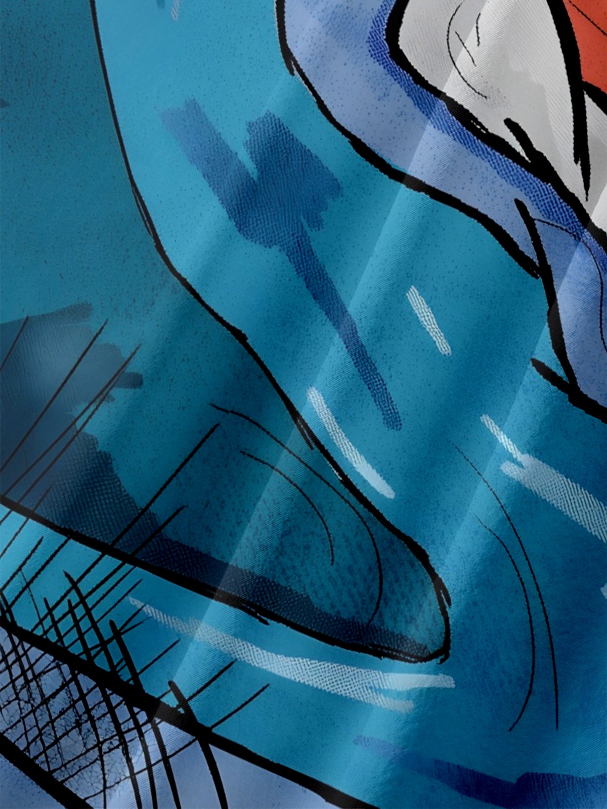 Hardaddy x Stephen Wade Moisture wicking Abstract painting Waves Sailing boat Chest Pocket Hawaiian Shirt