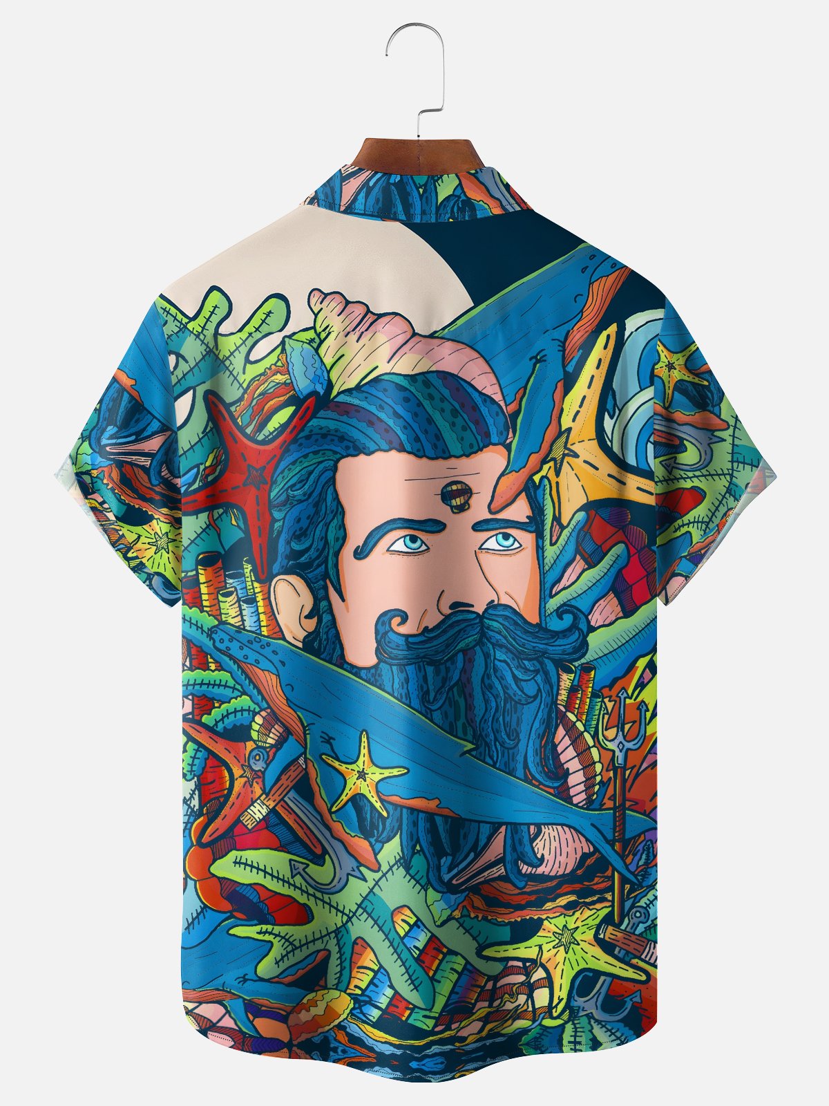 Hardaddy x Stephen Wade Moisture Wicking Whale Coral Aquaman Chest Pocket Hawaiian Shirt