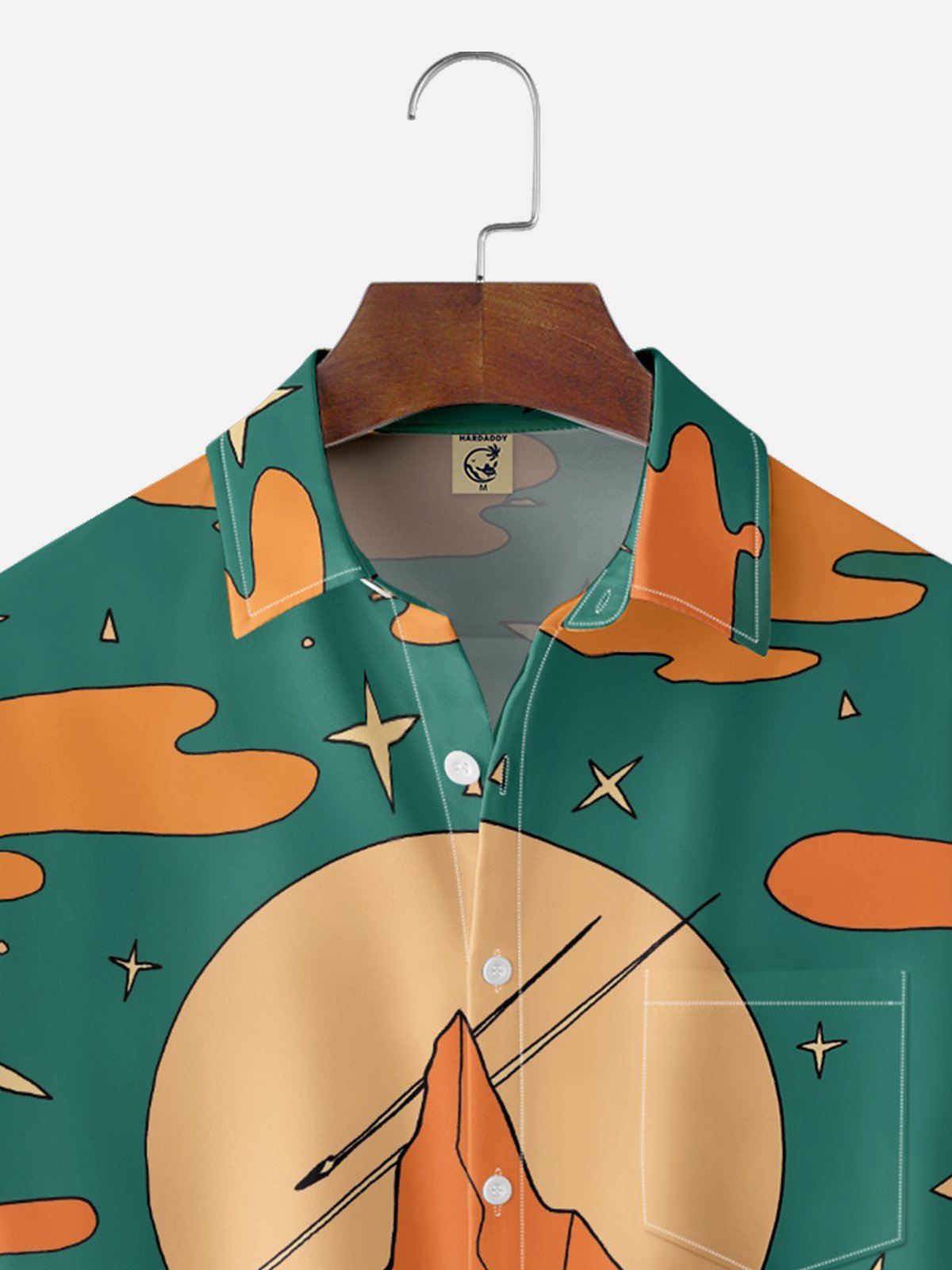 Hardaddy x Stephen Wade Moisture Wicking Landscape Plants Flowers Airplane Chest Pocket Hawaiian Shirt