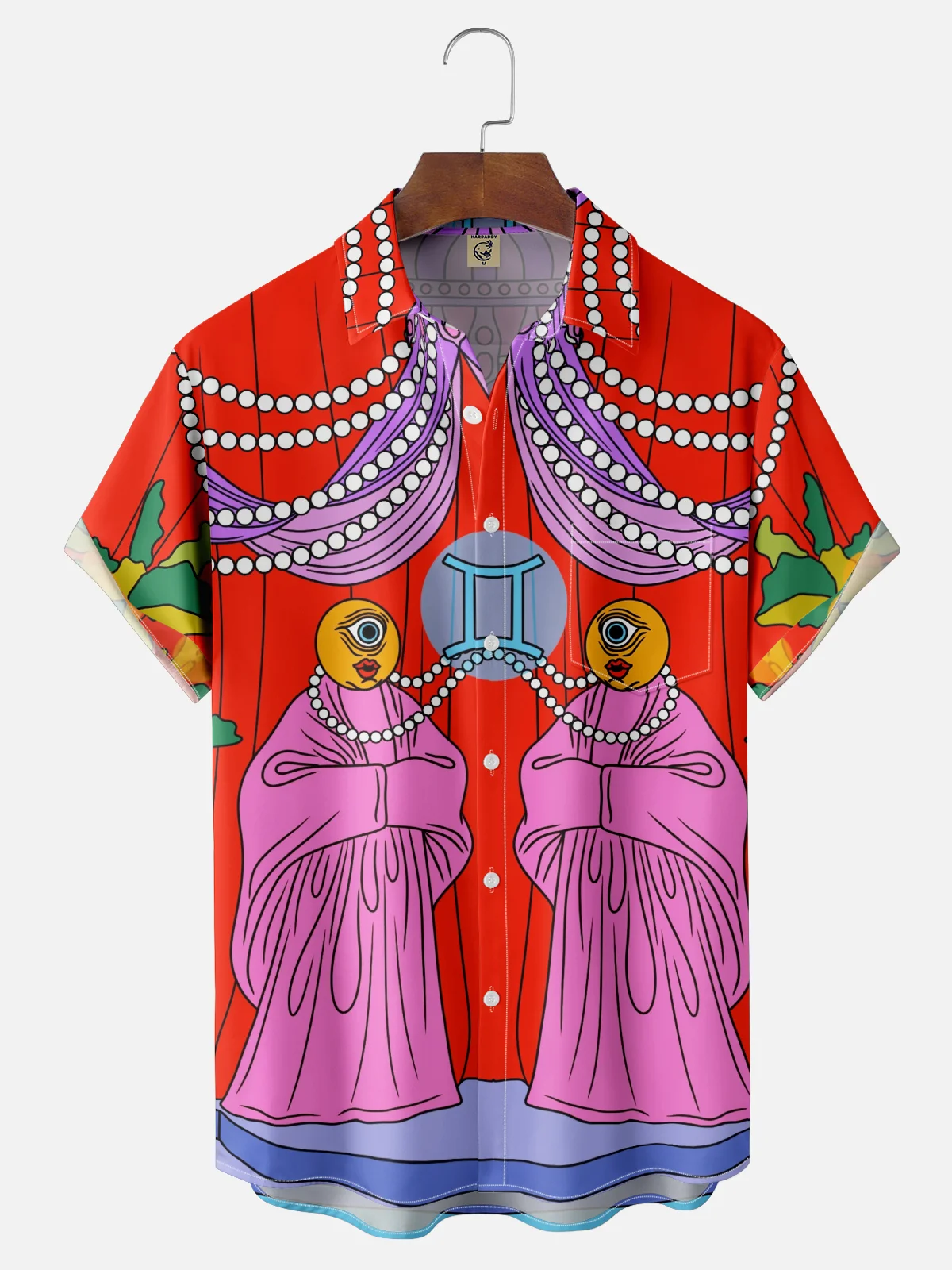 Hardaddy X Motel Gemini Moisture-wicking Pop Art Chest Pocket Hawaiian Shirt