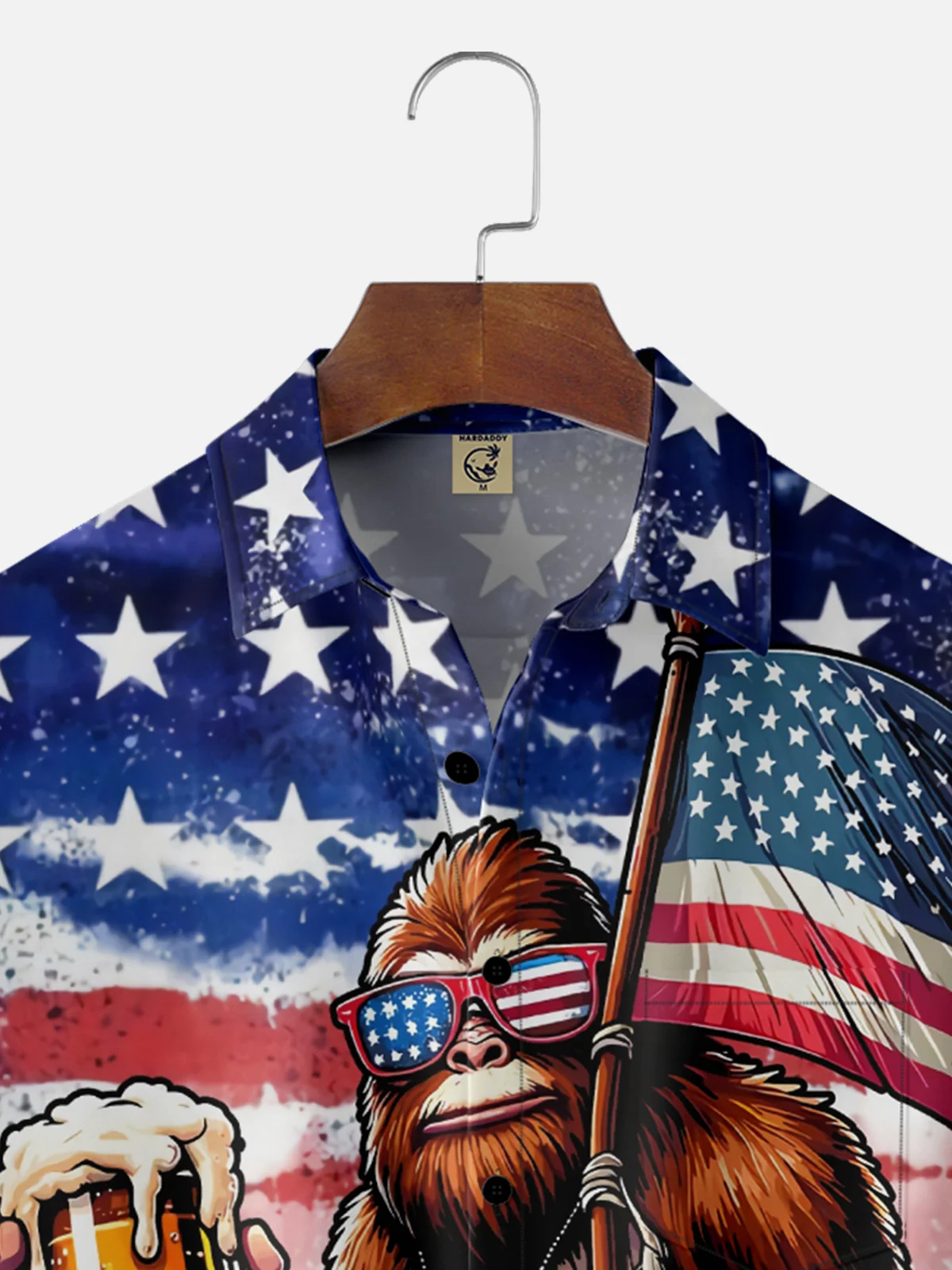 Moisture Wicking American Beer Bigfoot Chest Pocket Hawaiian Shirt