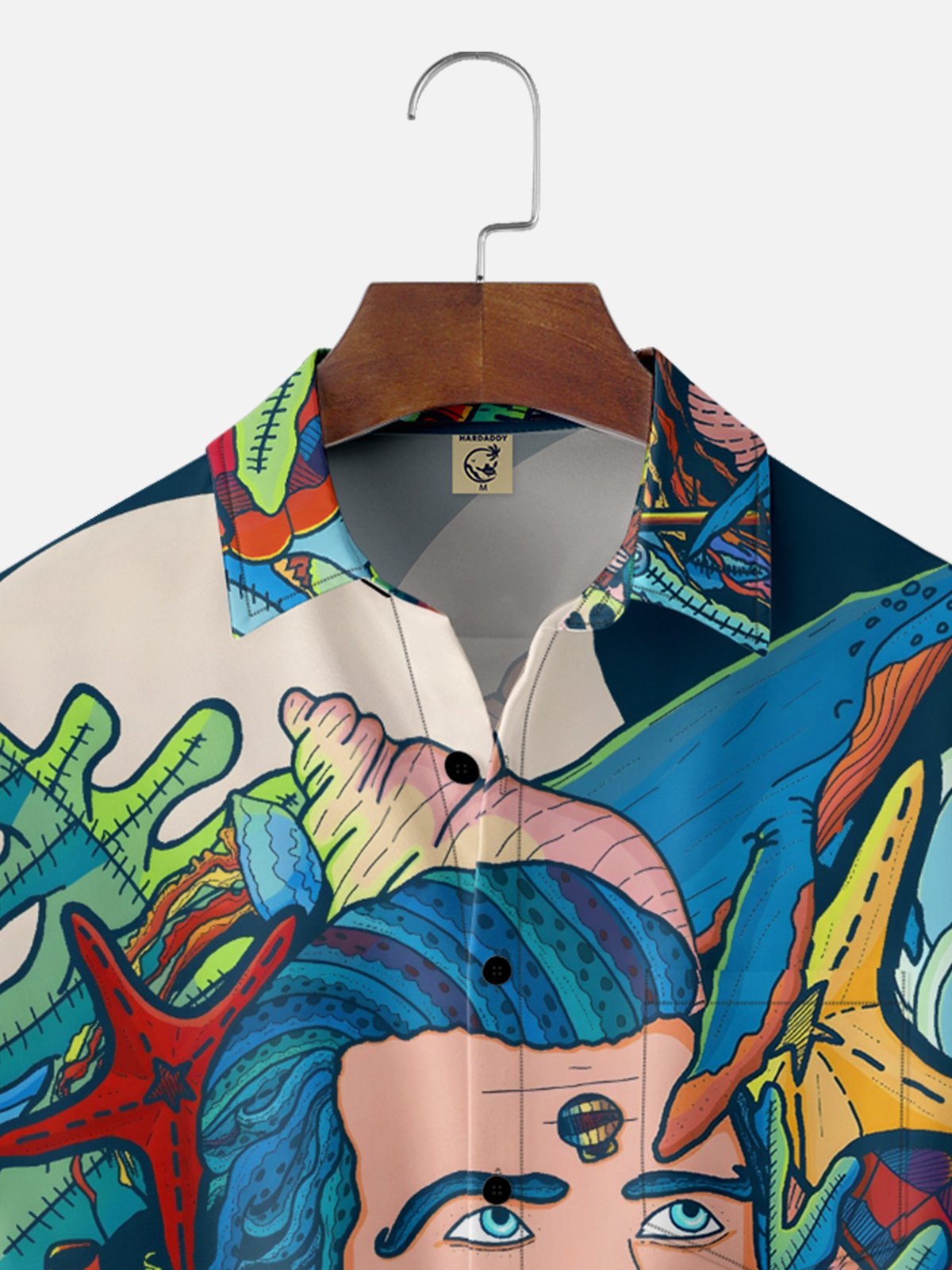 Hardaddy x Stephen Wade Moisture Wicking Whale Coral Aquaman Chest Pocket Hawaiian Shirt