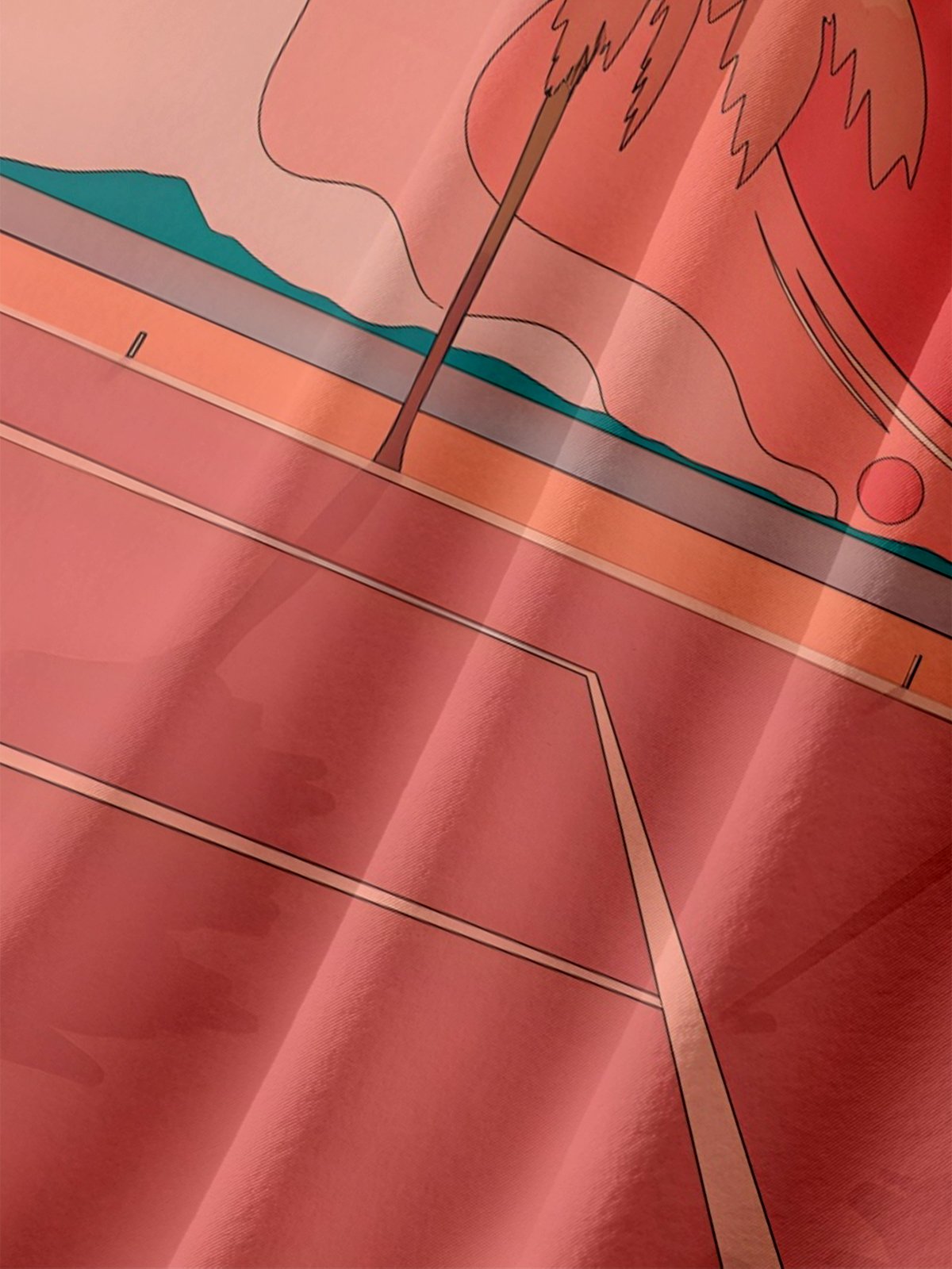 Hardaddy x Stephen Wade Moisture Wicking Coconut Tree Landscape Skateboard Chest Pocket Hawaiian Shirt