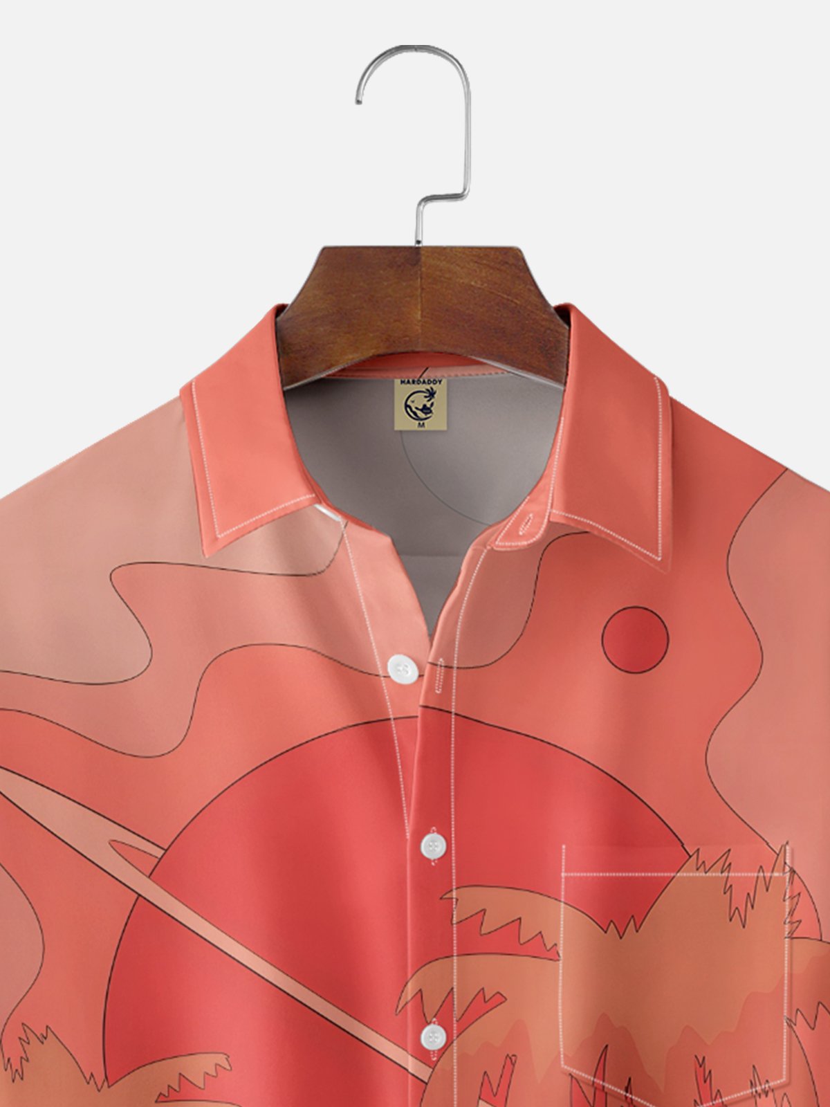 Hardaddy x Stephen Wade Moisture Wicking Coconut Tree Landscape Skateboard Chest Pocket Hawaiian Shirt